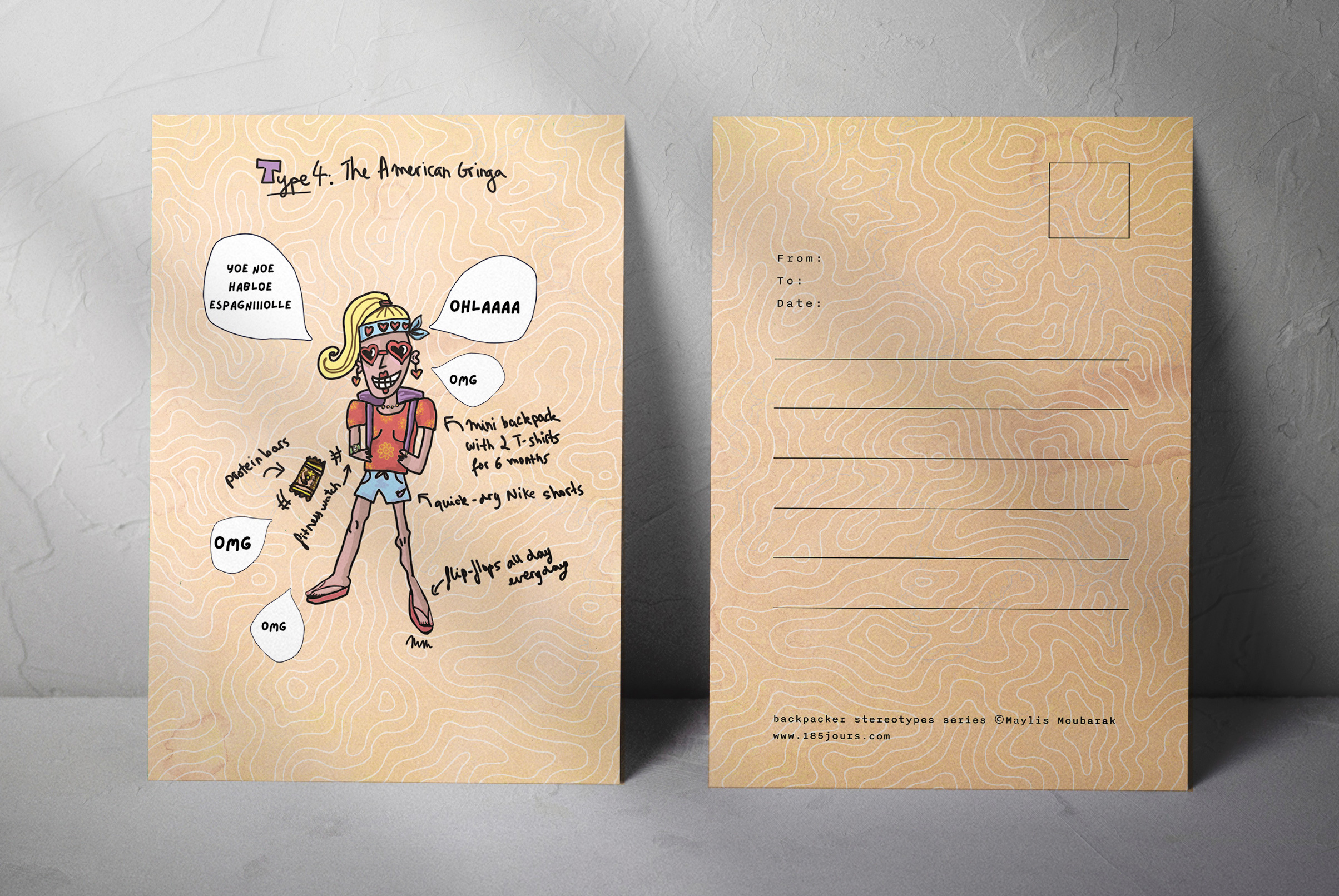 backpackeuse humour dessin - cadeaux pour voyageurs en solo