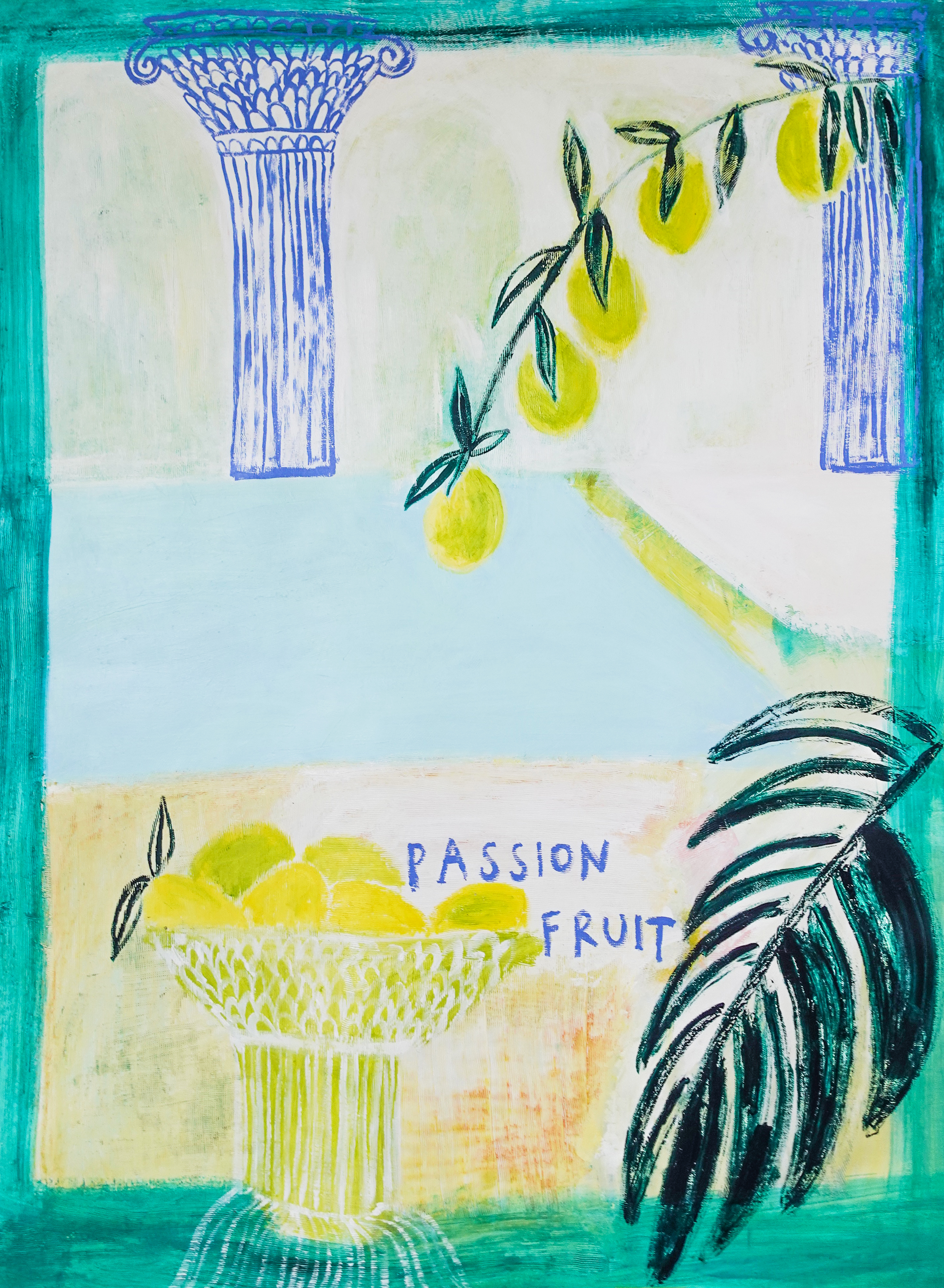 Passionfruit, 2021. Acrylic on canvas. 99.5cm x 134.5cm