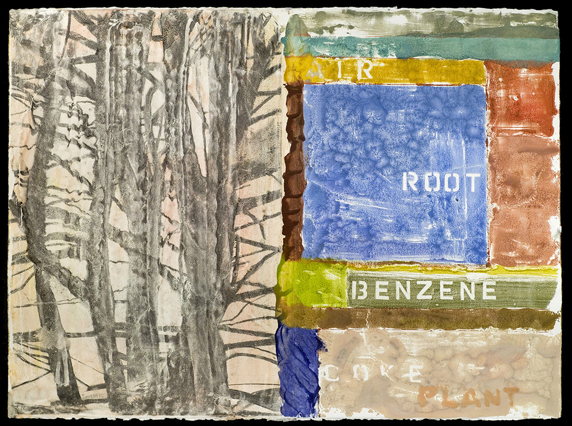 Benzene. 2009. encaustic monotype. 22" X 30"