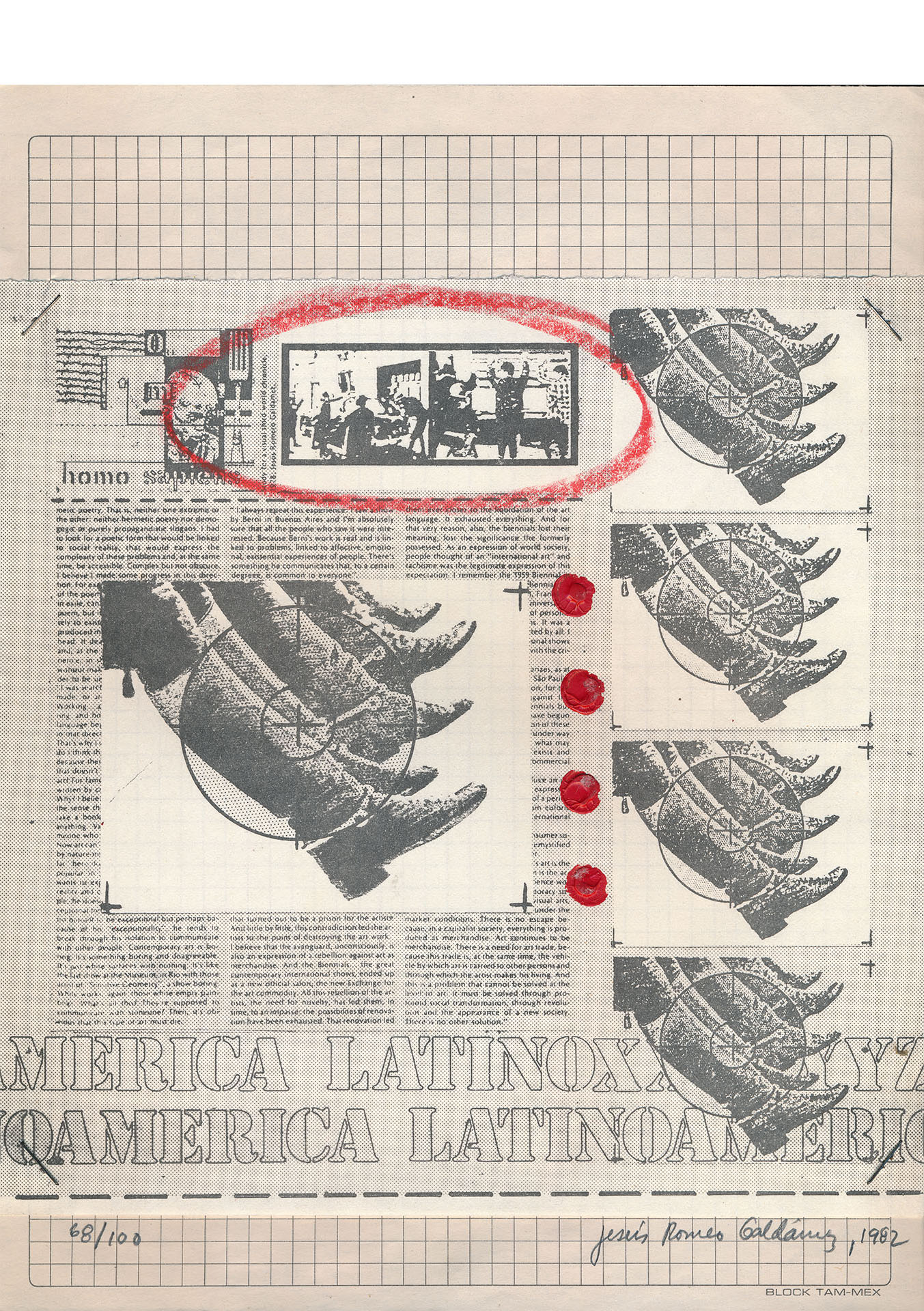 America Latinox, Jesús Romeo Galdámez, Hoja, México, 1982