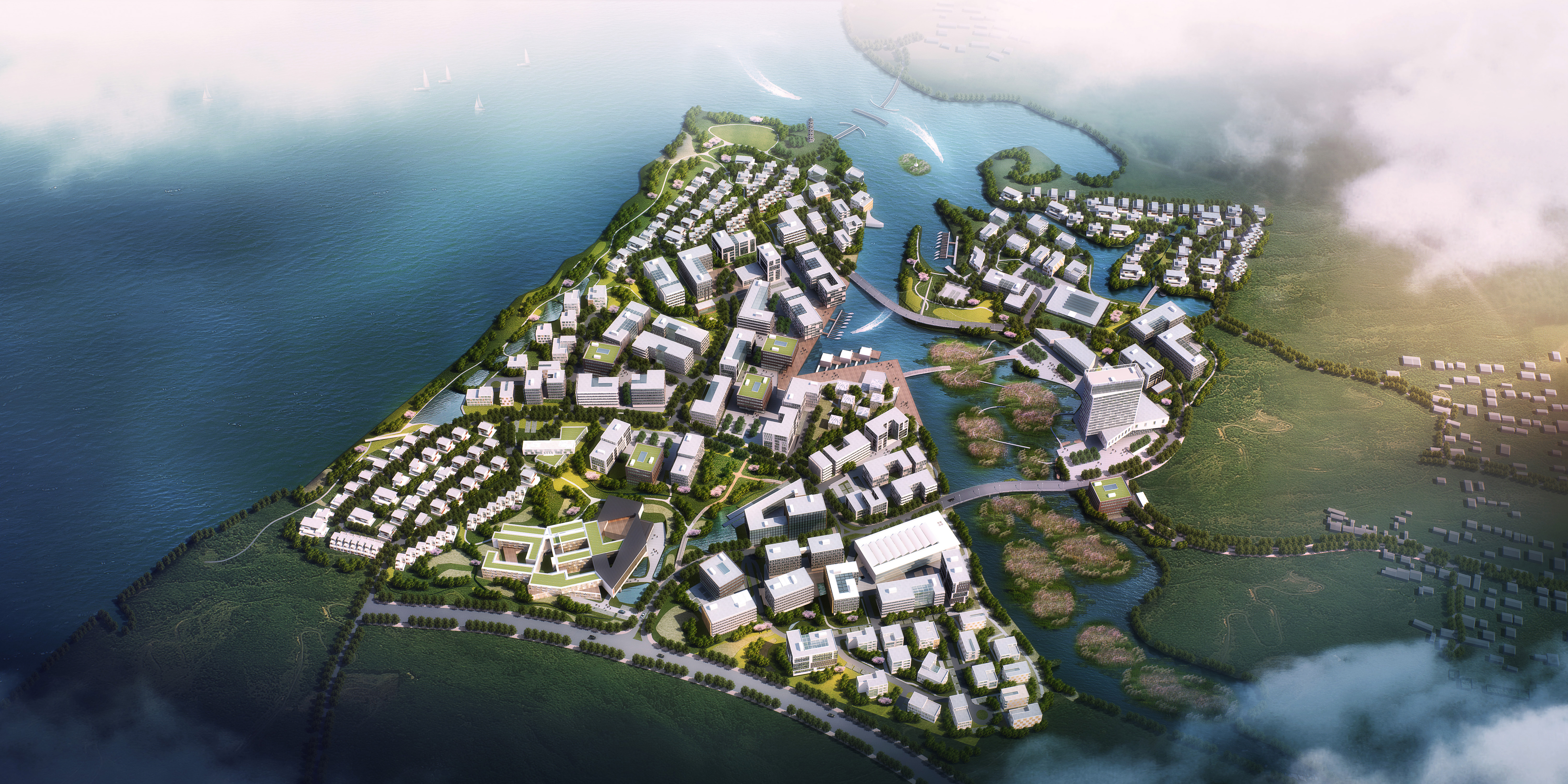 Aerial viewRendering © Hard Rock Digital Technology Co. LTD