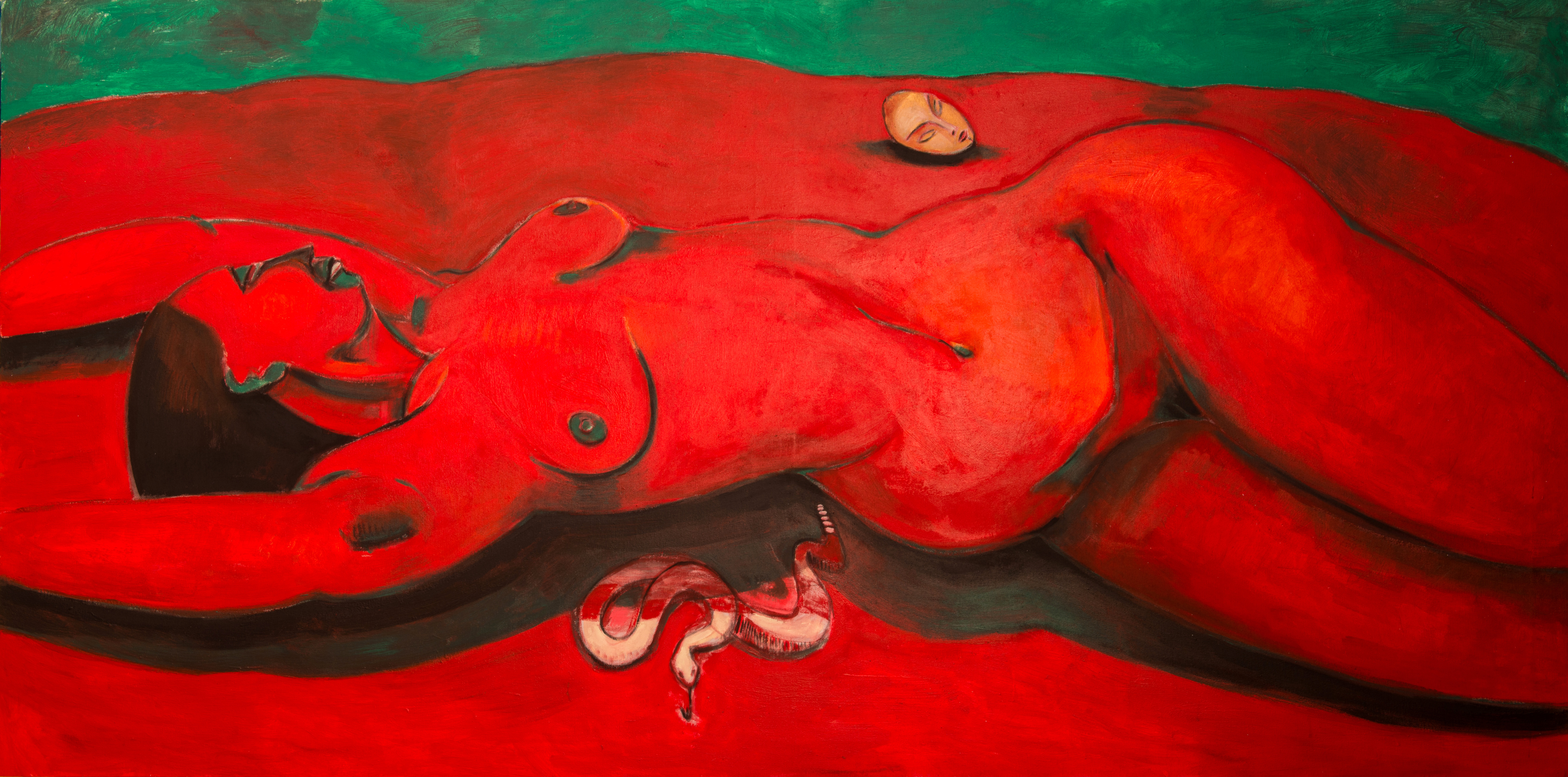 Figure in a Landscape (in Red & Green I) 