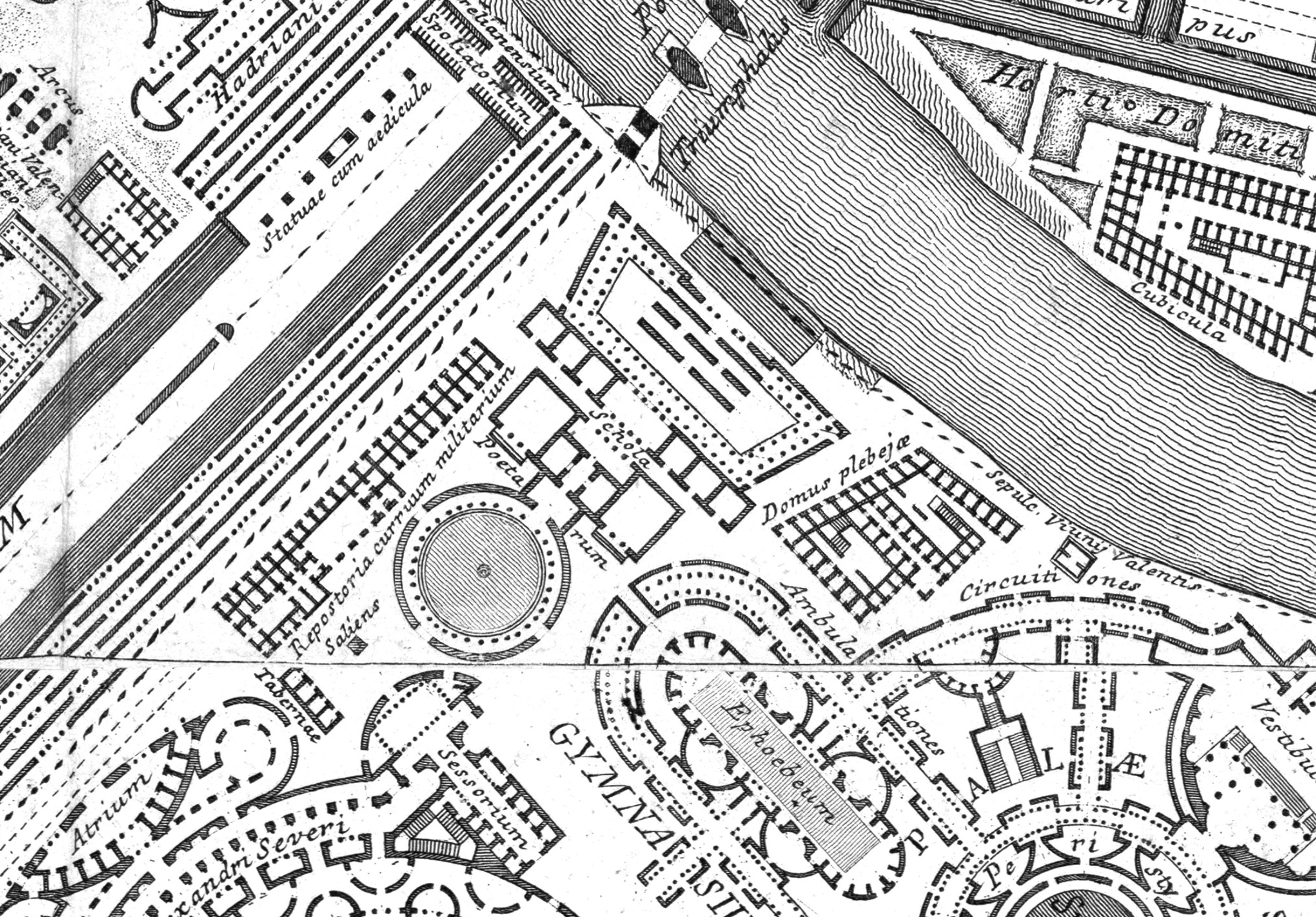 G.B. Piranesi, detail of the Ichnographia Campi Martii, 1762.