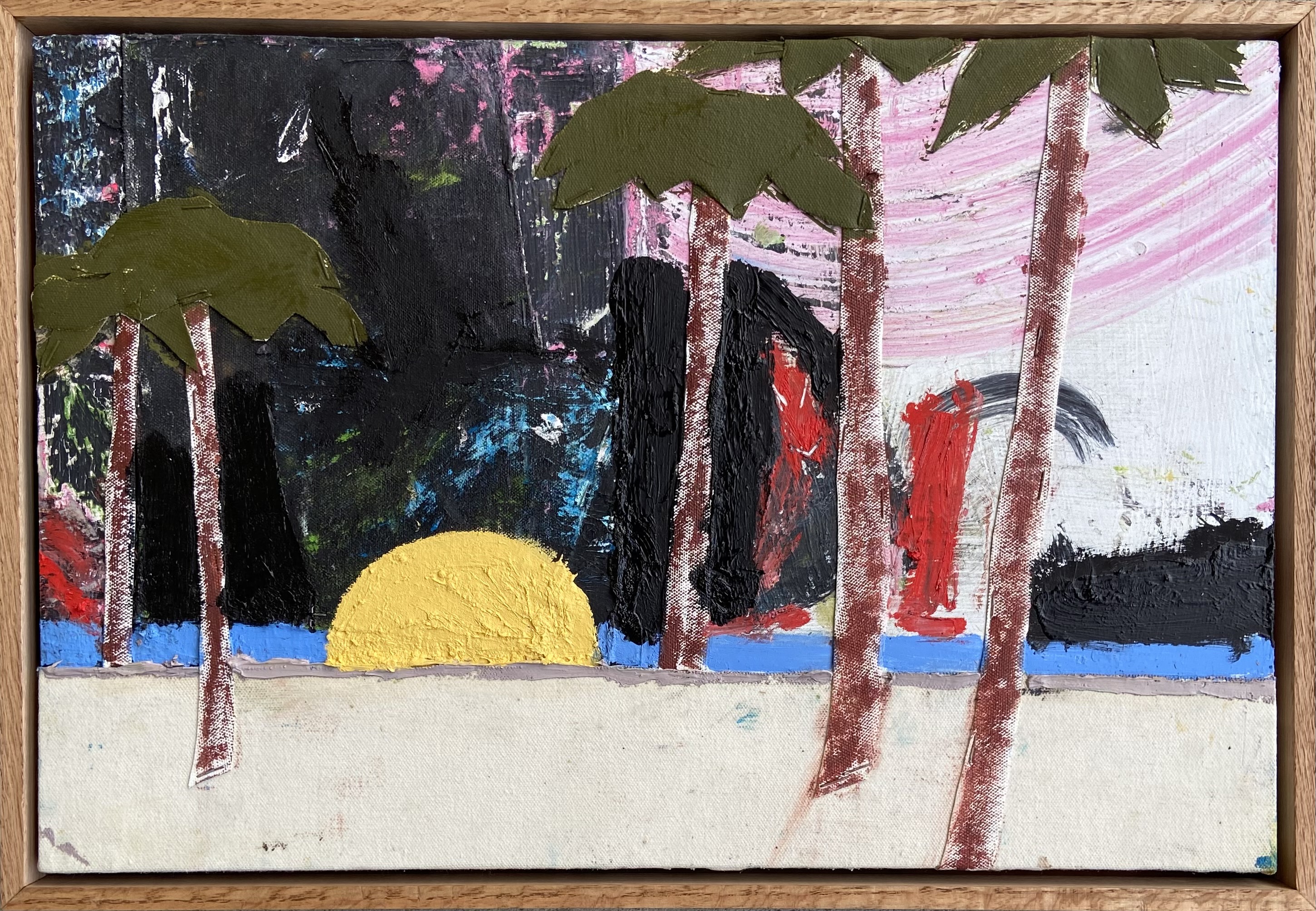 Reaperoil and canvas collage on panel19"x13"