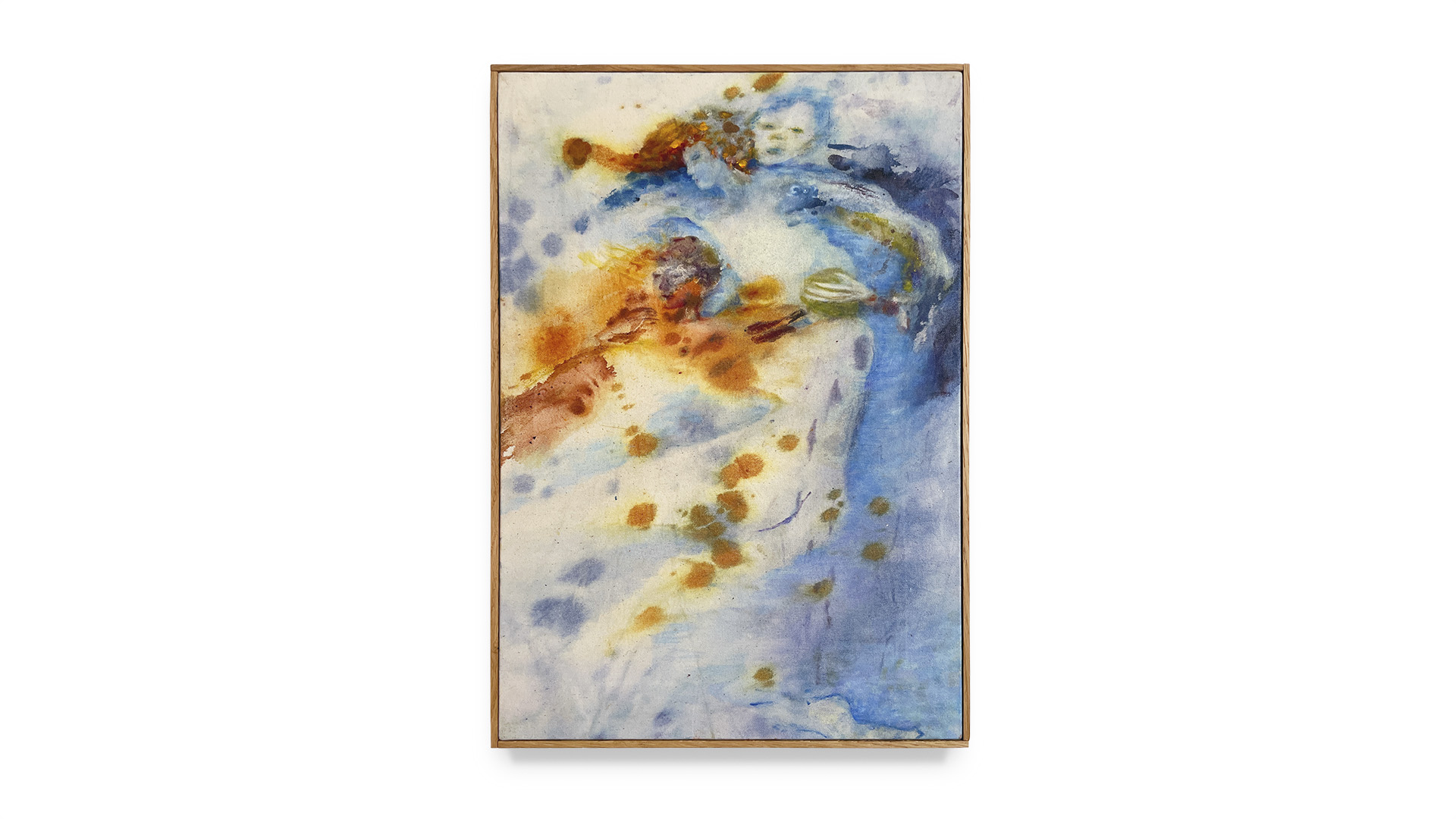 Hosting Your Presence, 2025, ink and oil on canvas, 50&thinsp;×&thinsp;35 cm