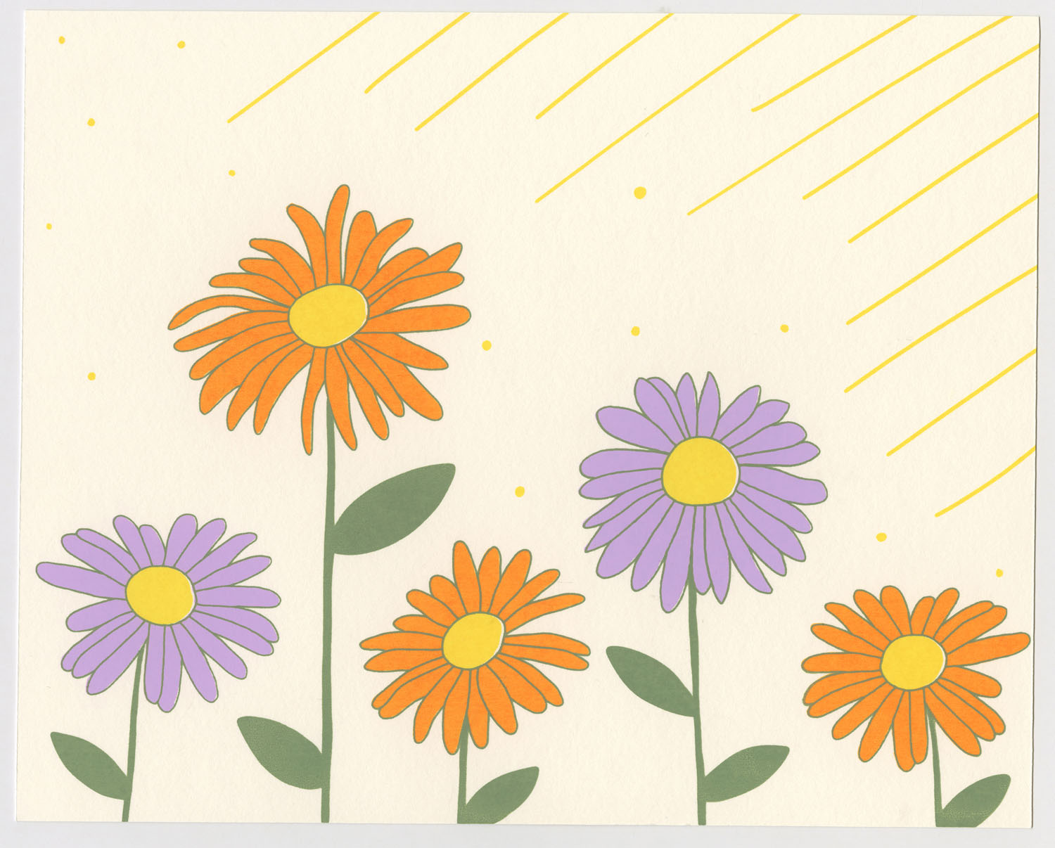 Daisy2022, Screen print on Canson Colorline, 8x10&rdquo;