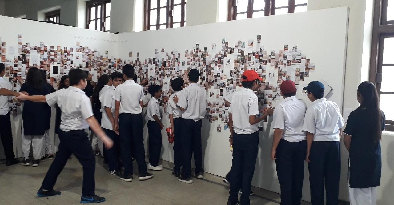 Installation view, On this picture you can see alocal man presenting his jumping skills, Karachi Biennale 2019