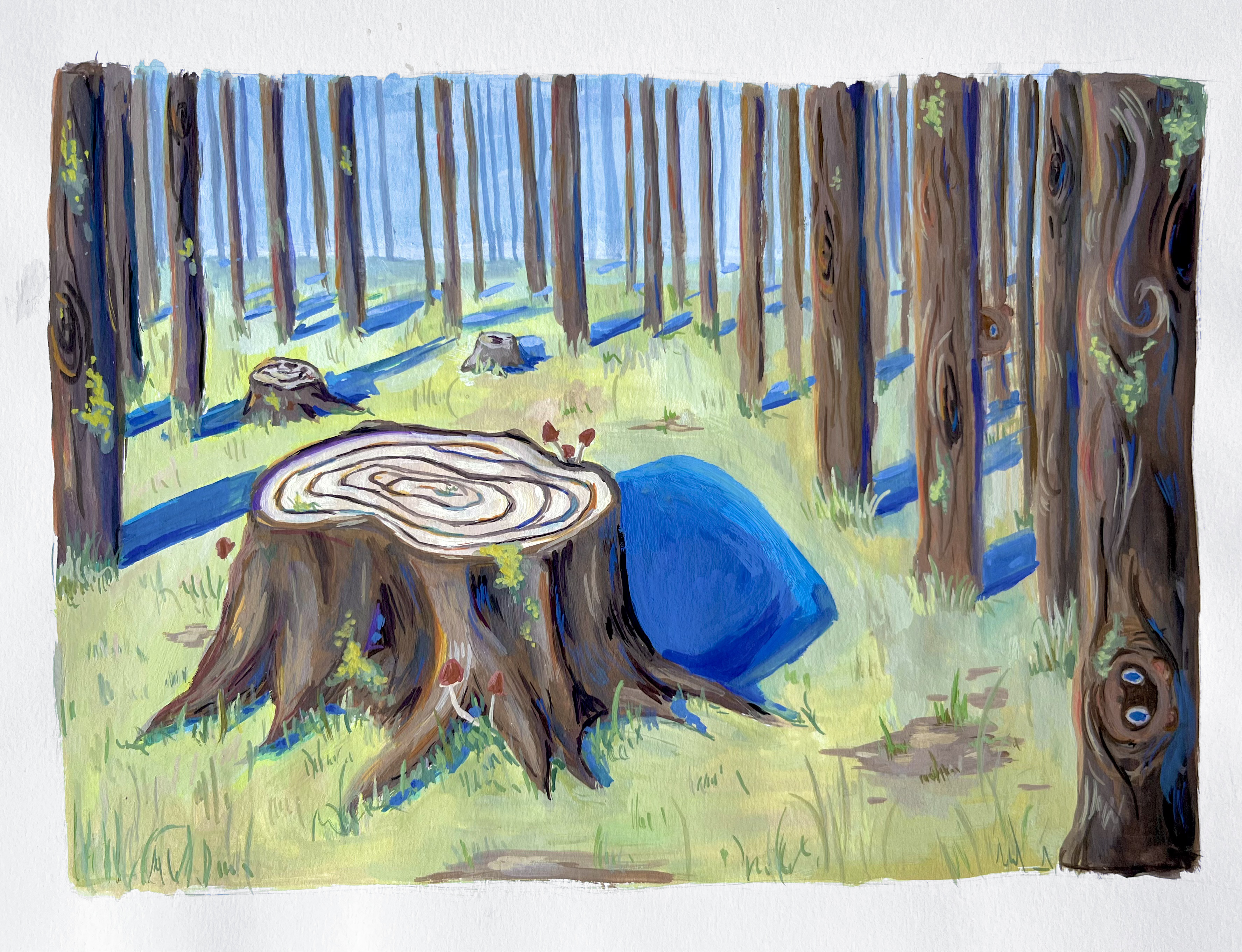 Hide and Seek, Gouache, 2022