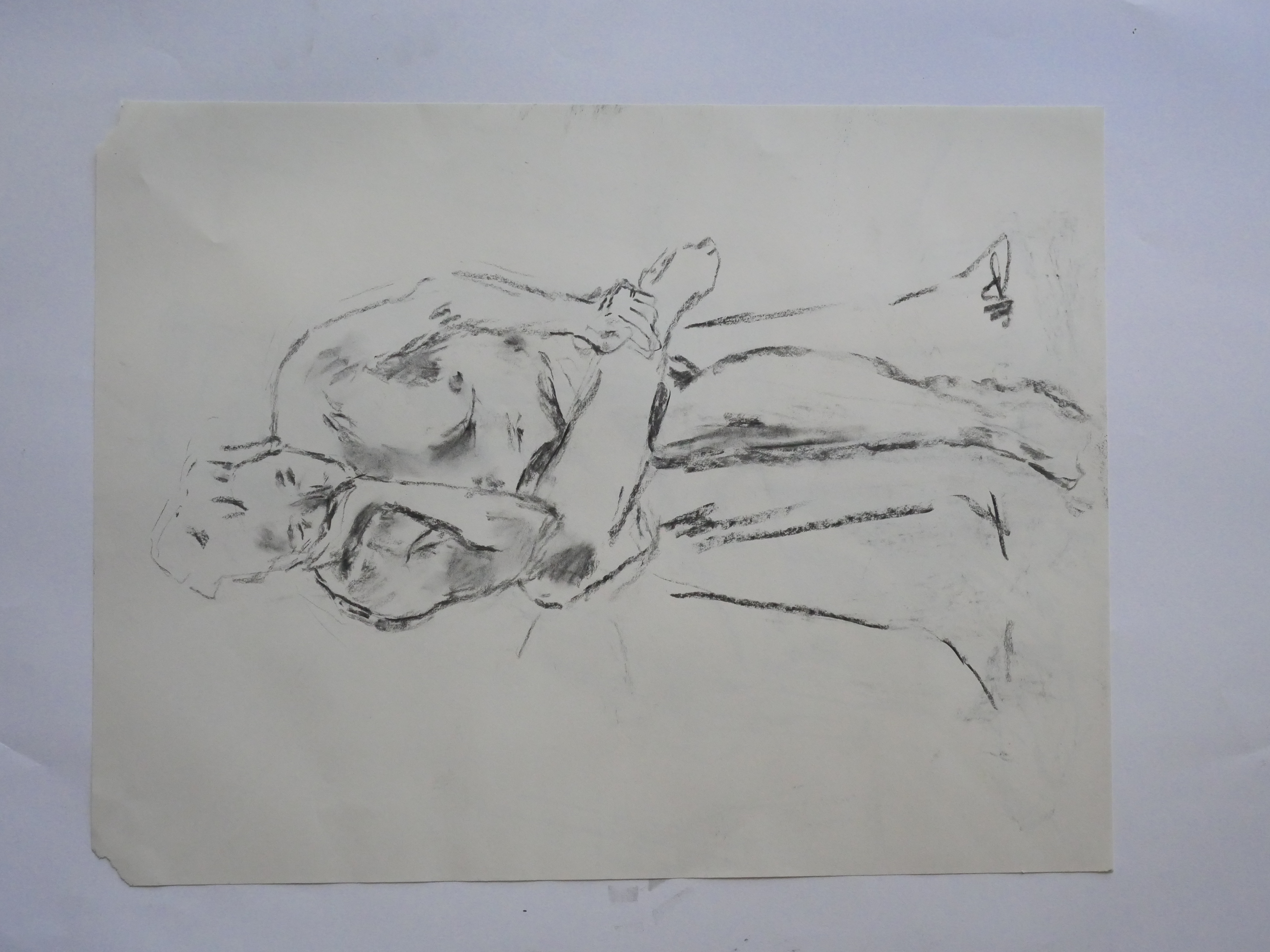 modeltekening in houtskool. -herfst 2021