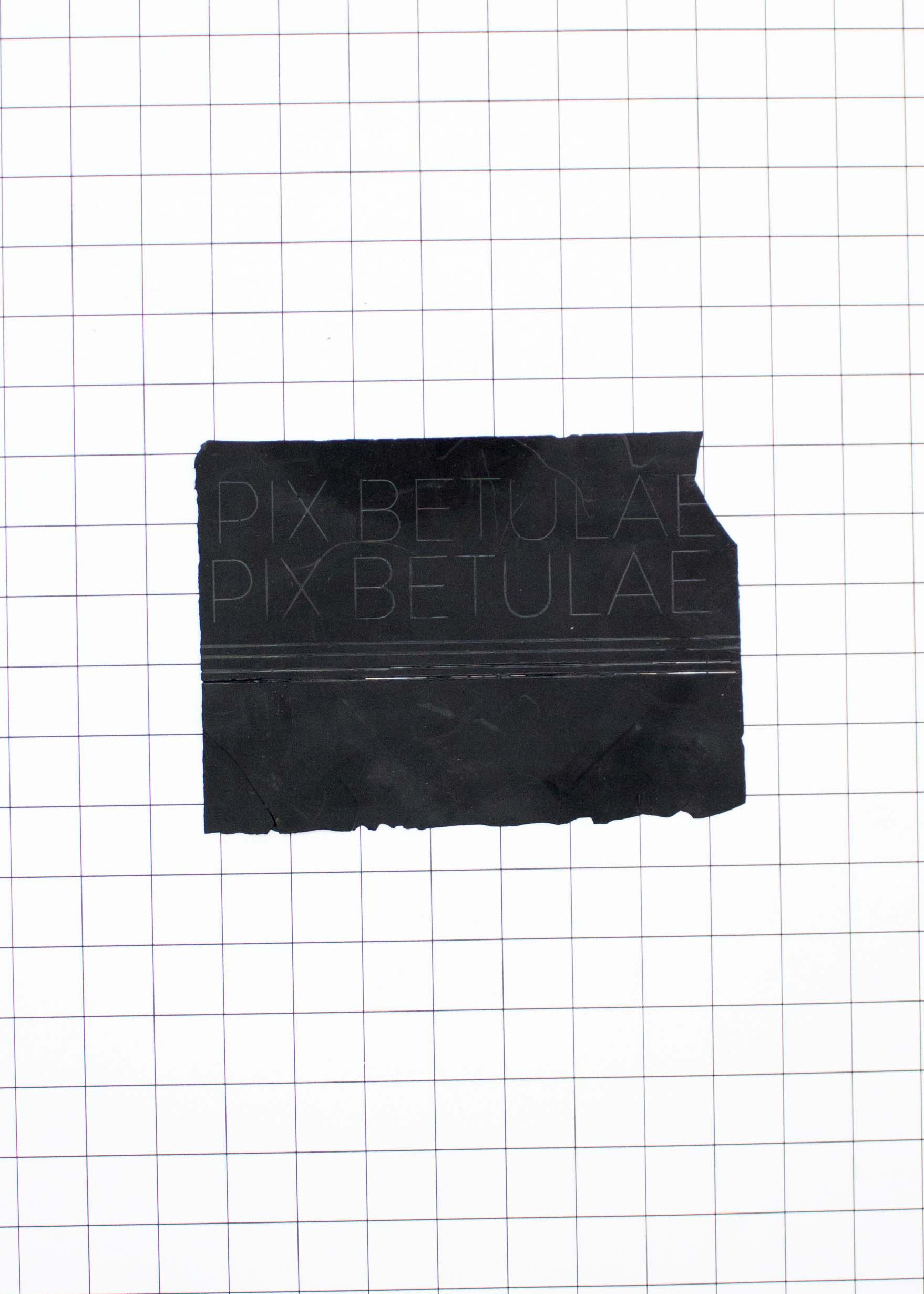 Forgotten Collection 1st EditionLaser engraved sheet of pitch