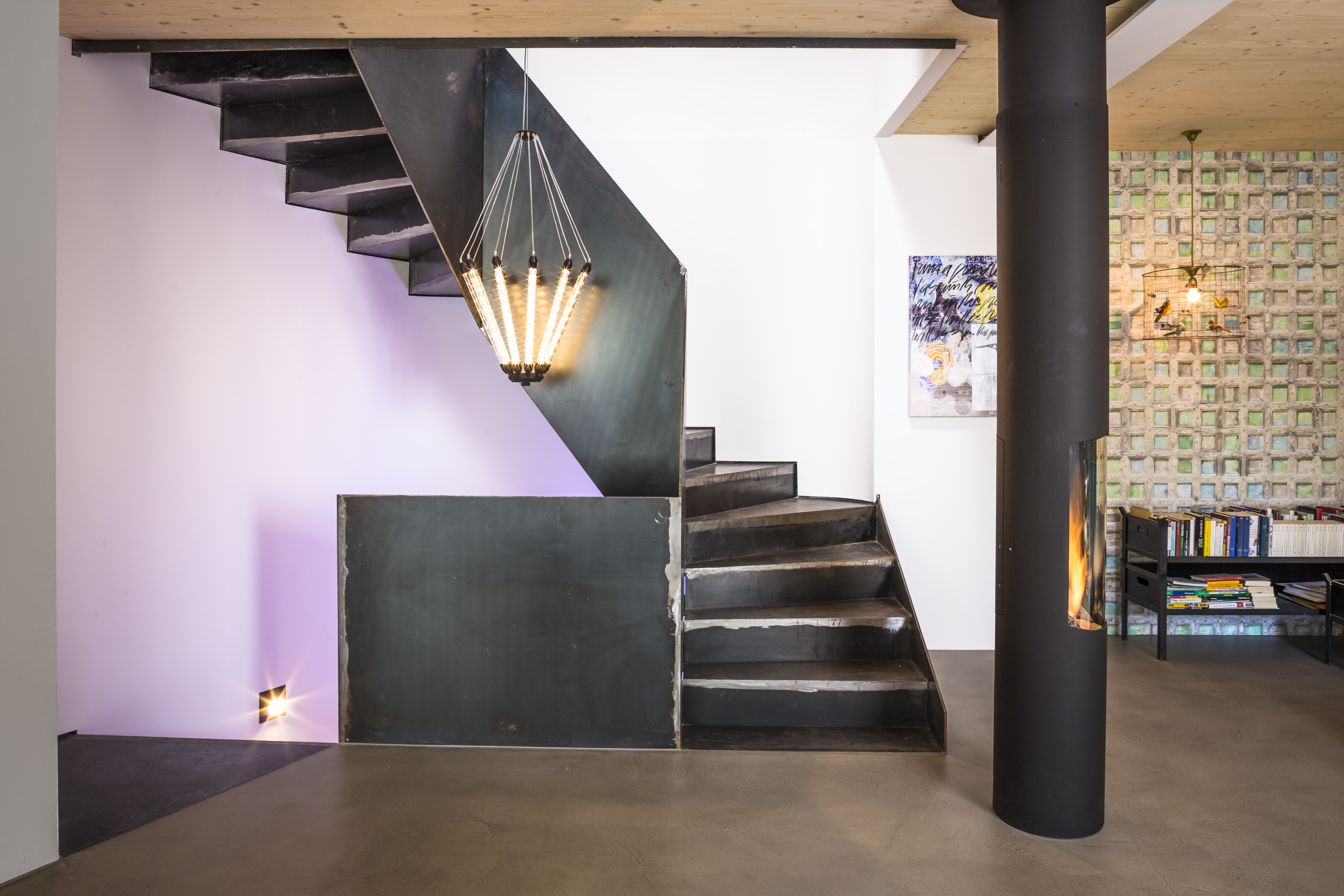 Treppenaufgang, München Innenstadt  Stahltreppe Entwurf von Architekten Bauphase MünchenFoto: Johannes Müller