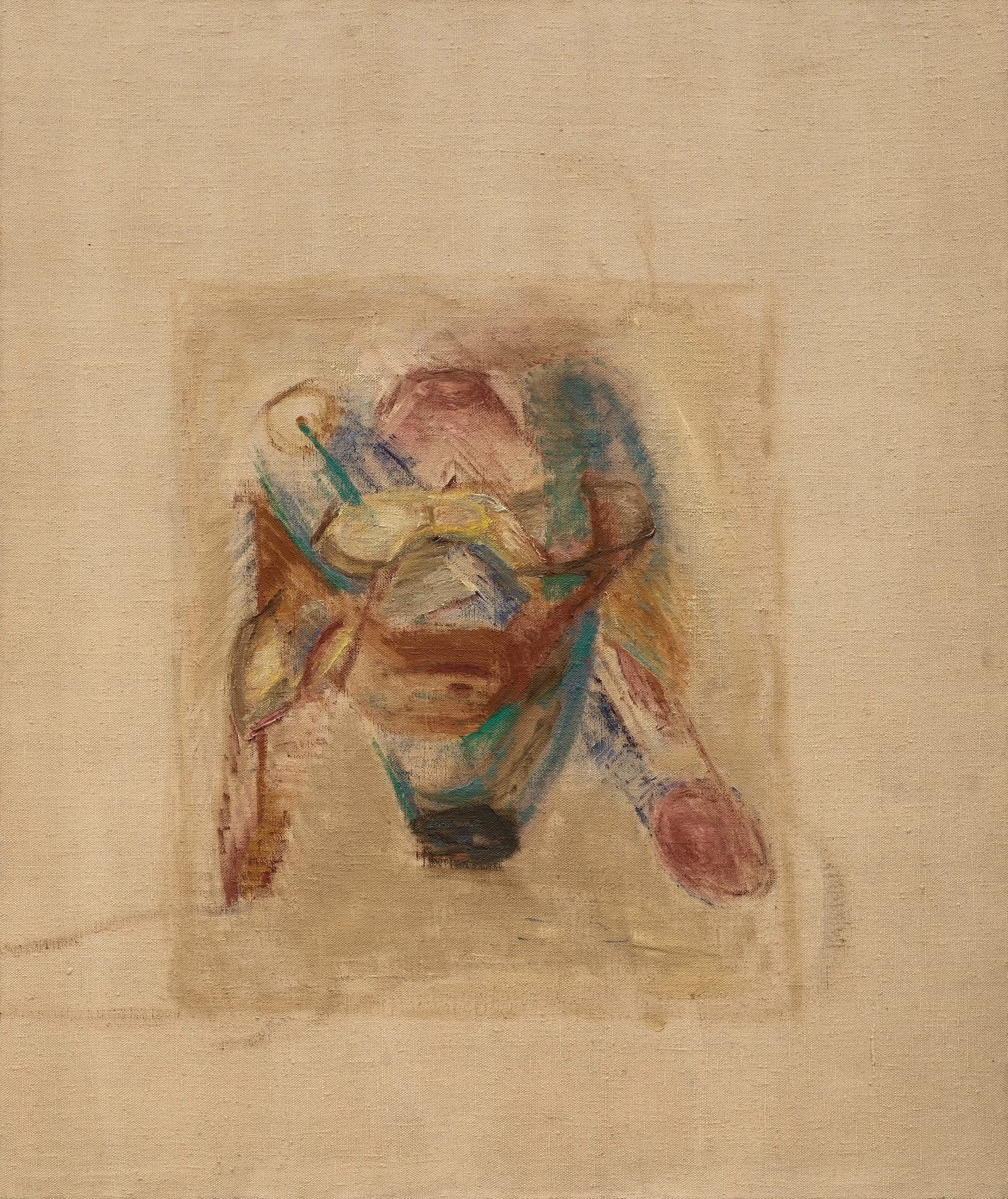 Vladimír Kokolia, Klečící, 1984, olej na plátně, Fotografie: Kalina Gallery