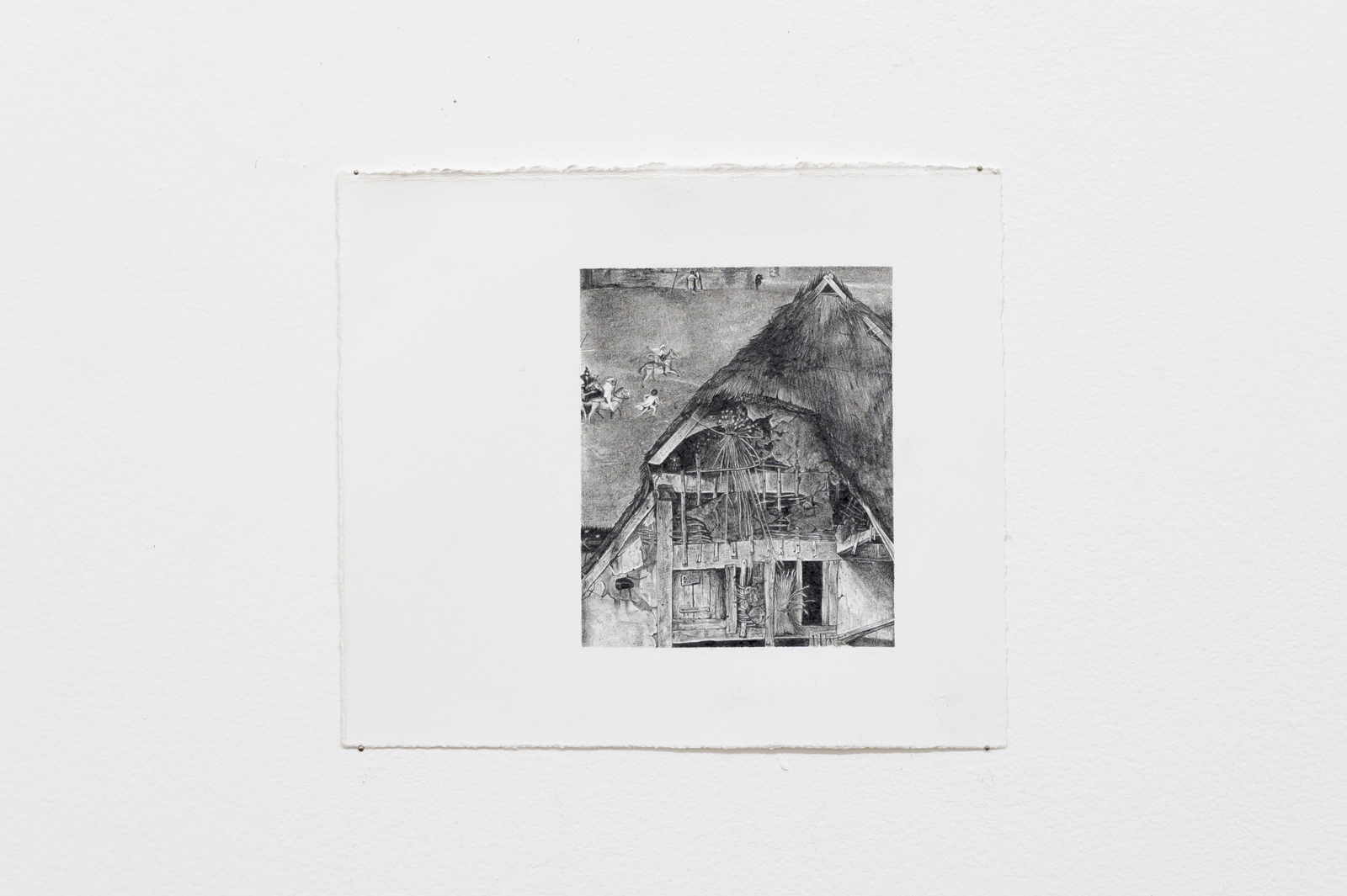 Camille Thomas, Detail of Bosch Painting I Saw on Tumblr and Sent to Ada, graphite on cotton rag paper