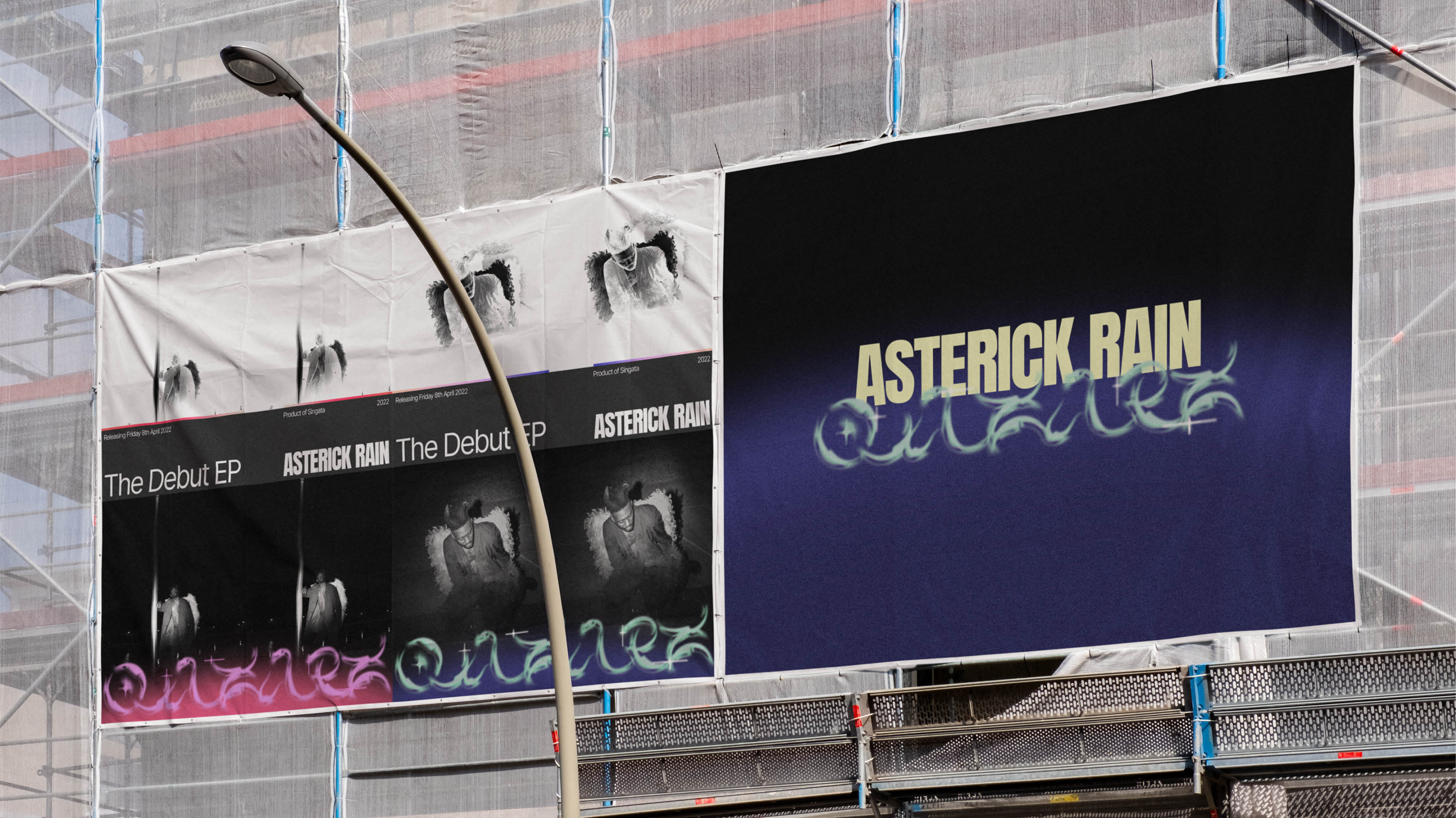 2/40: Promotional material for ‘Asterick Rain’, an EP by Quazarz, 2022. 