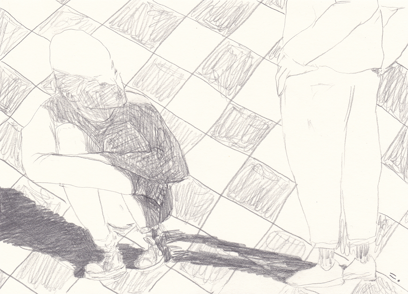 잘못 했어, 안했어, 2018, pencil on paper, 14.8*21(cm)