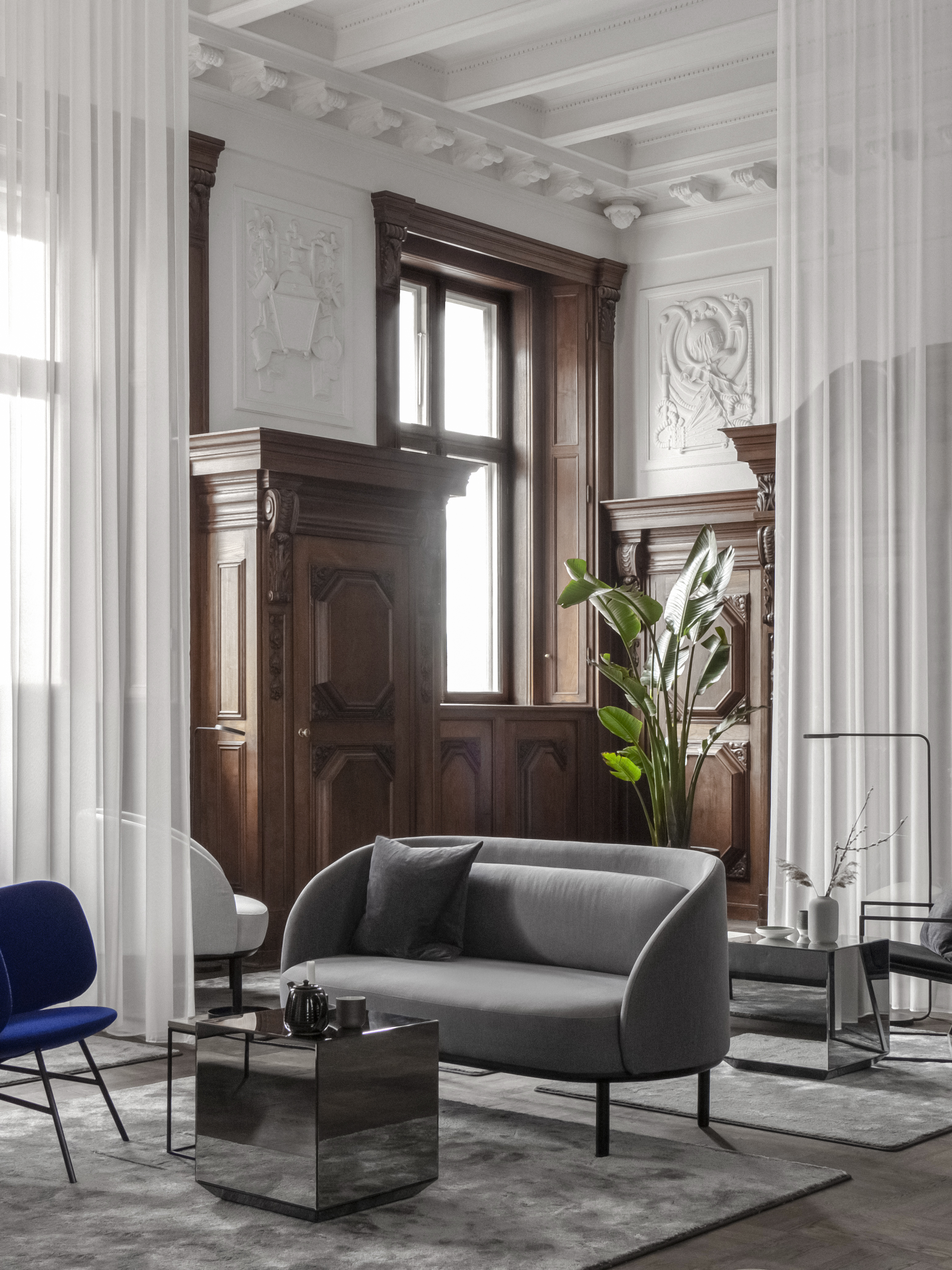 Matrikel1. Transformation of historic buildings to co-work space, cafe and bar. Copenhagen. 2017-19