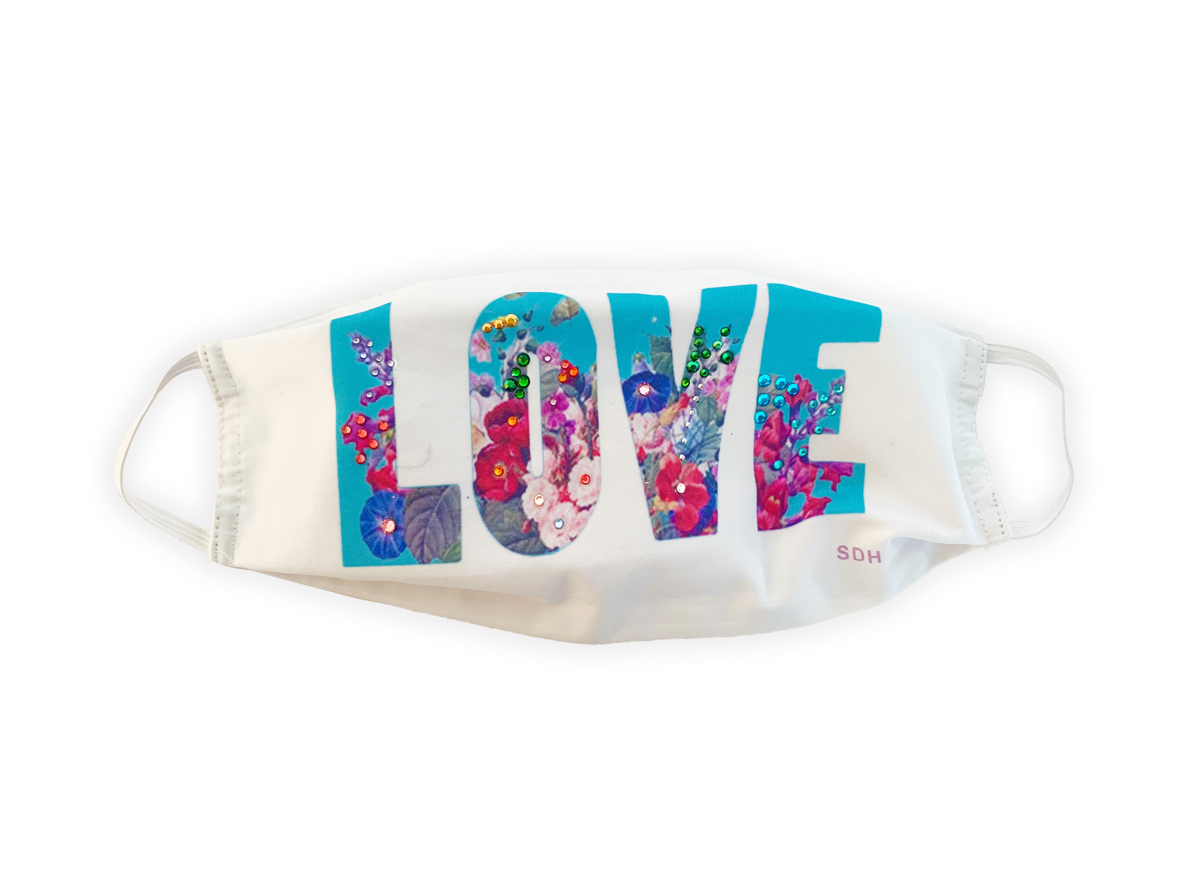 LOVE Swarovski Crystal Face Covering (Turquoise), 2020