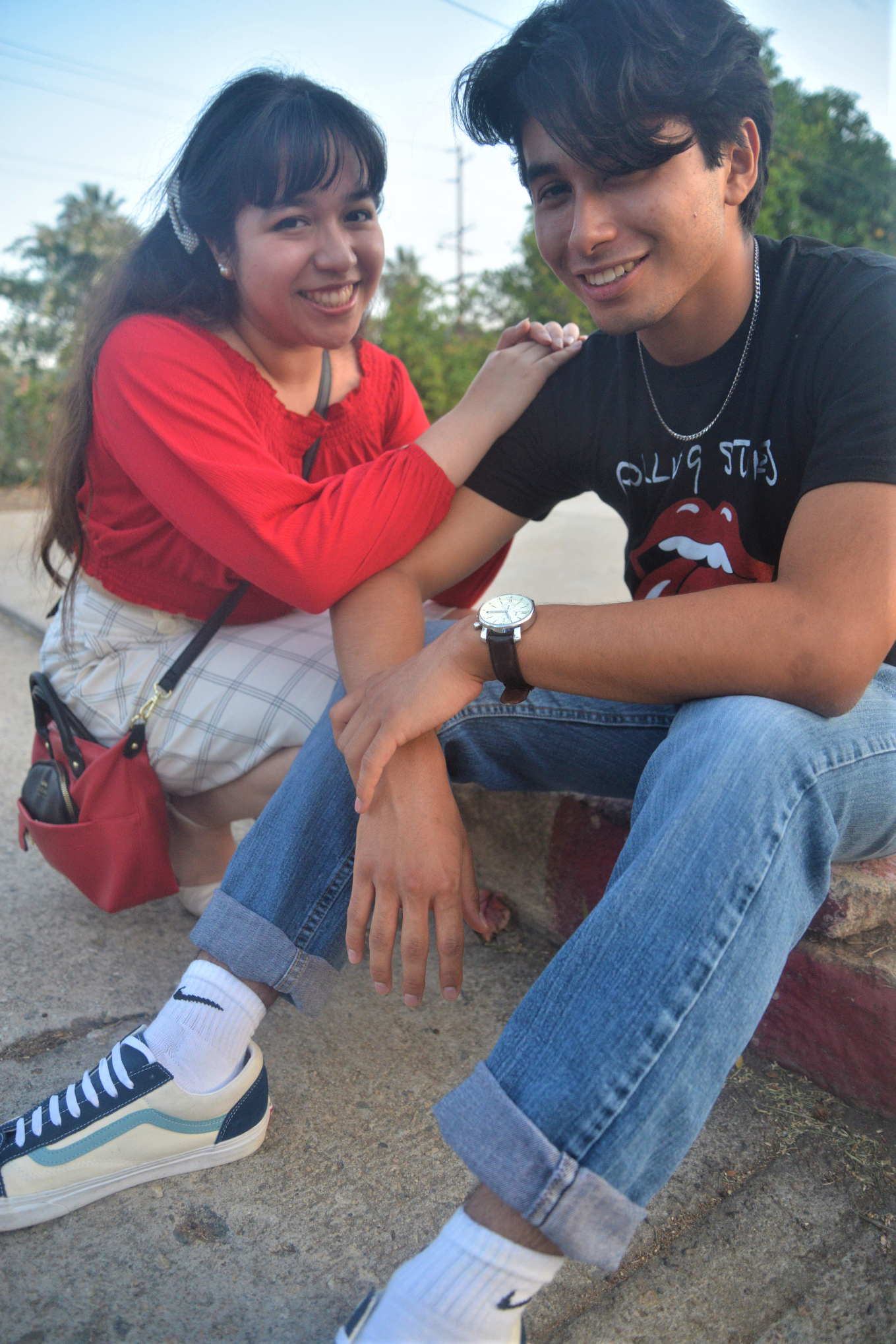 When happily together, Francisca and Vinnie's outfits coordinate to visually communicate their unity.