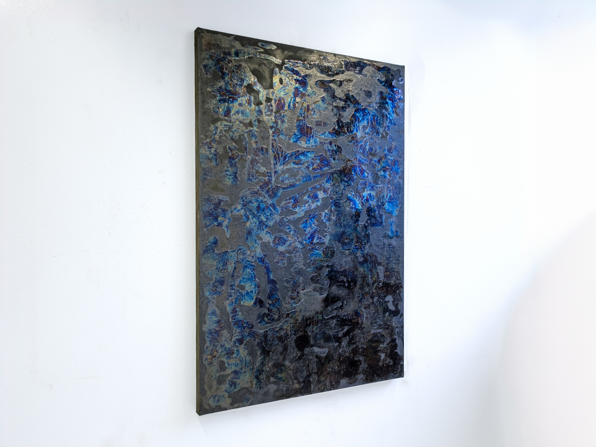 'The lake wept salty tears' from the Structural Colour Paintings by Laura Lowe
