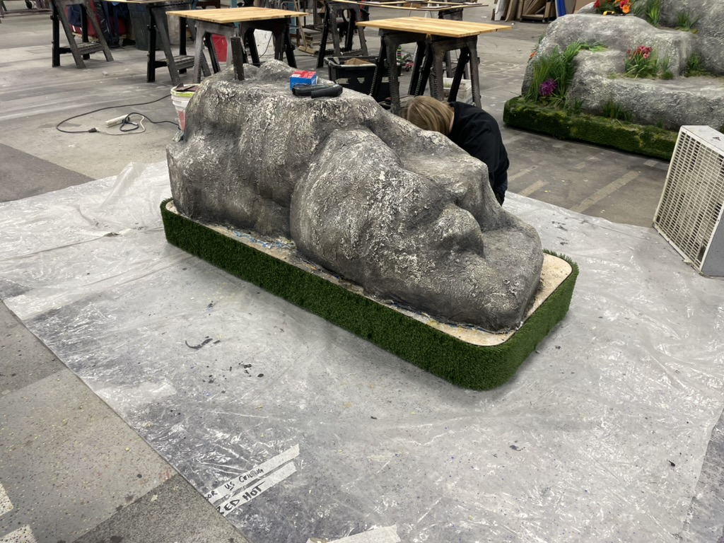 Adding shading and another dirt glaze, then adding plastic turf skirt to base