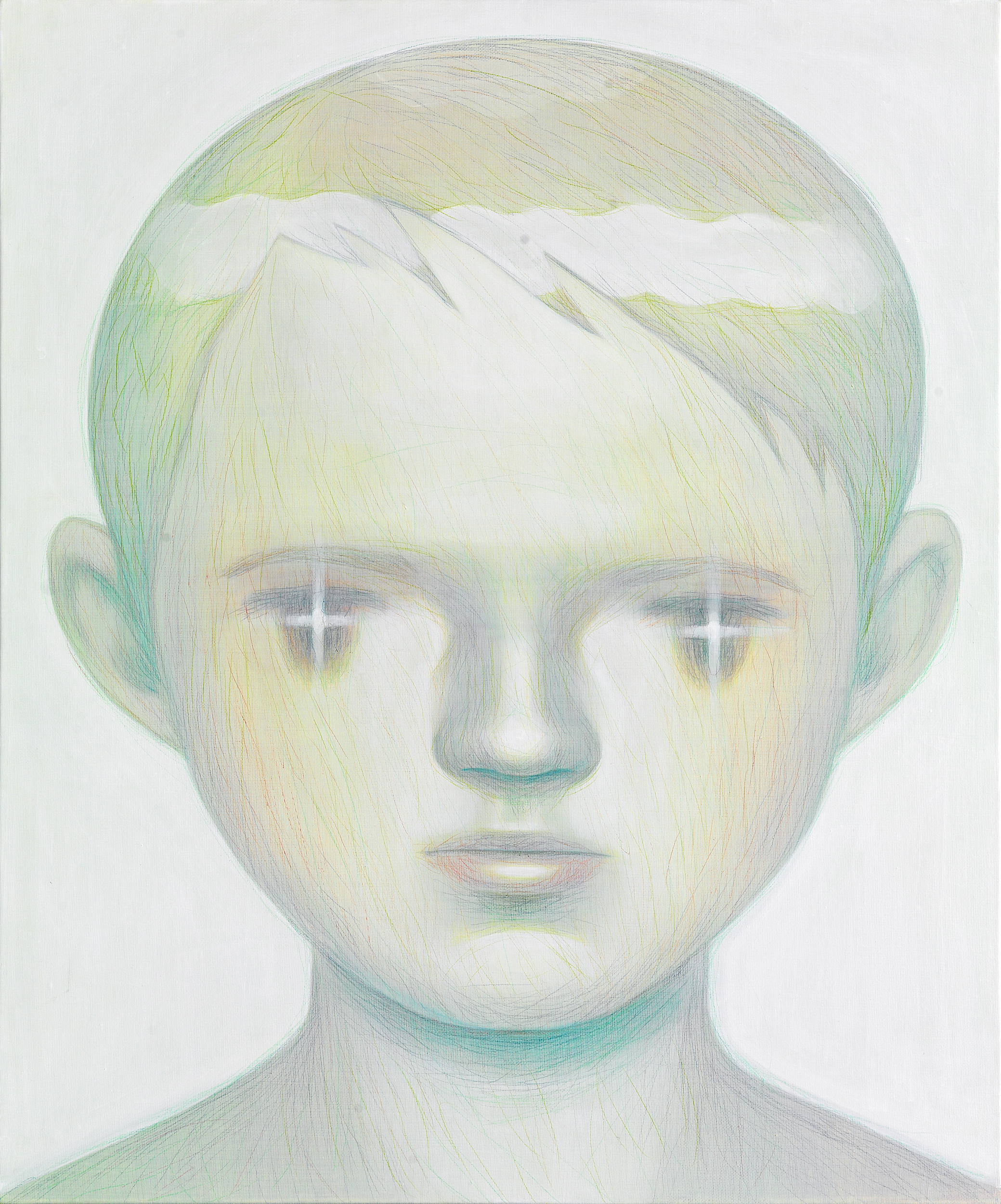 spotlessness2013, 캔버스에 아크릴, 색연필, 72.5 x 60.5cm2013, acrylic and colored pencil on canvas, 72.5 x 60.5cm