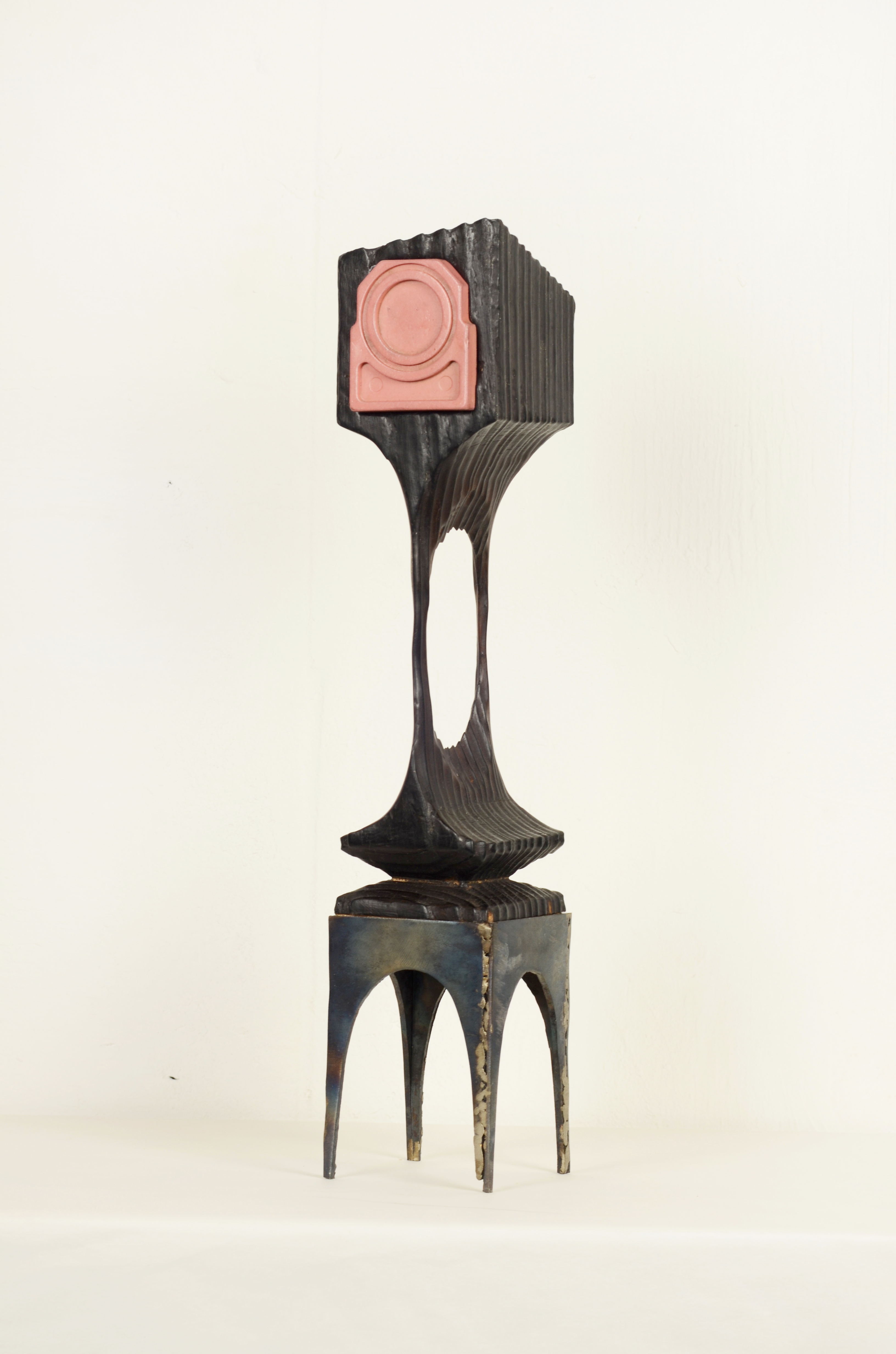 Sóma, 2021. Wood, steel, found object. 40cm Milo Kester