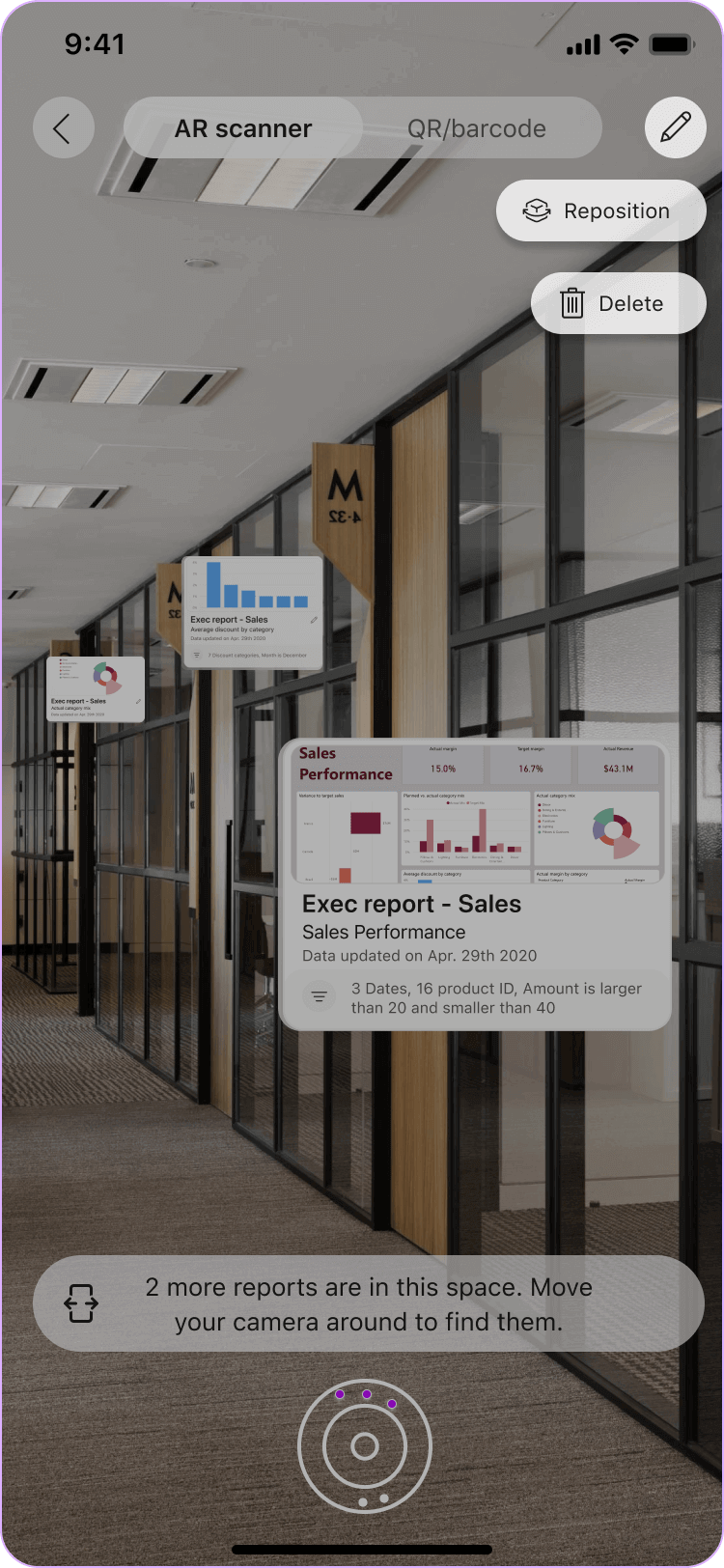 Editing actions in the "Scanning" mode.
