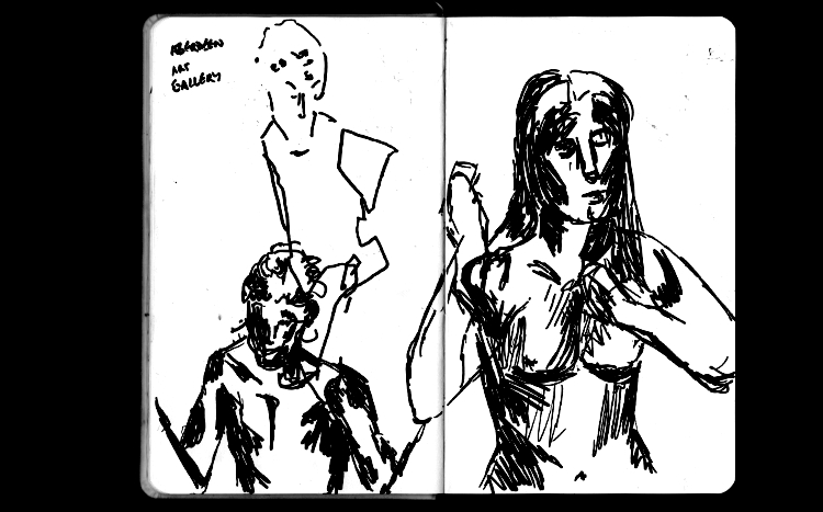 Aberdeen Art Gallery Sculpture Court. Indian Ink Pen, July 2023