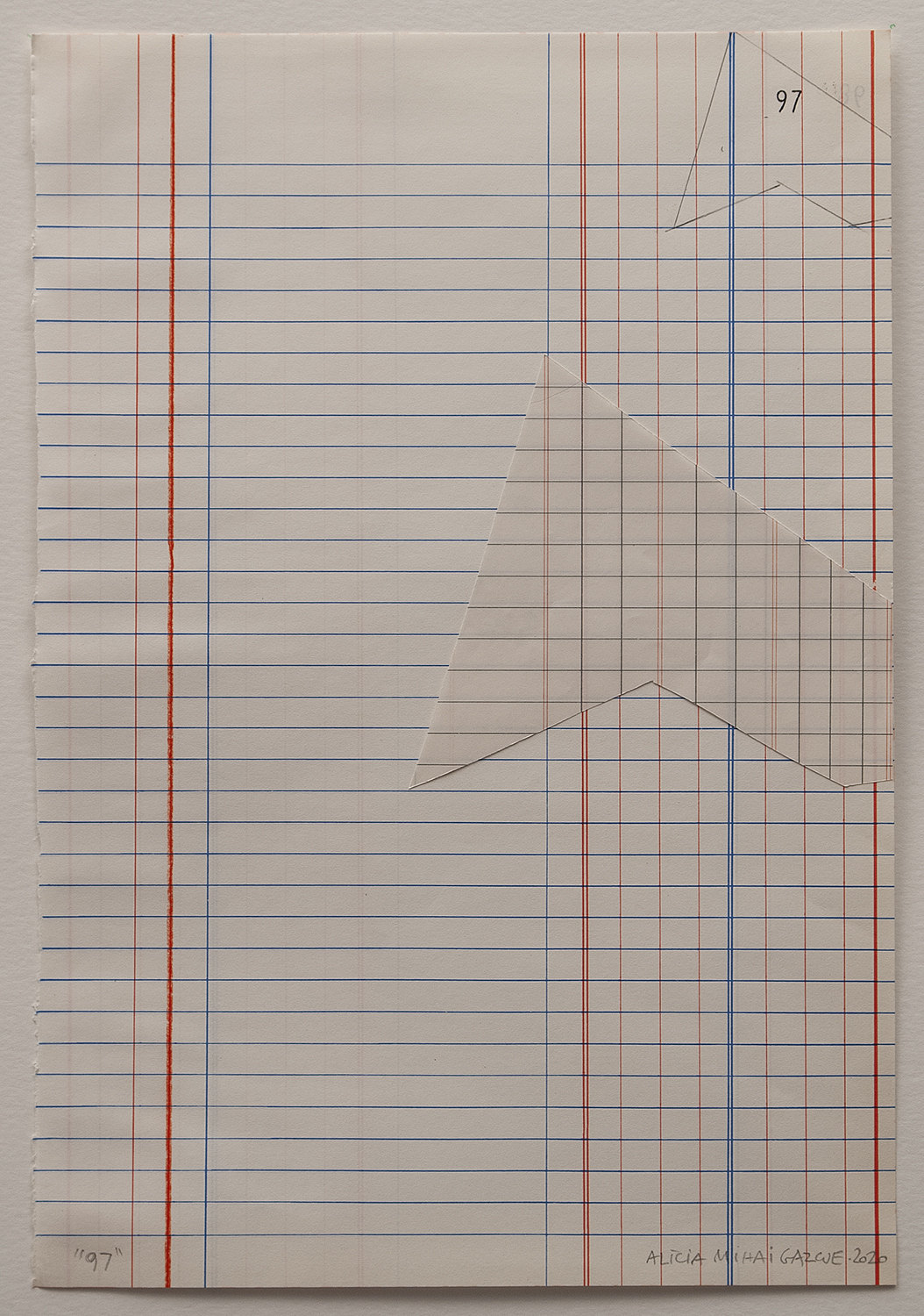 Collage, and graphite on paper. 12” x 9”