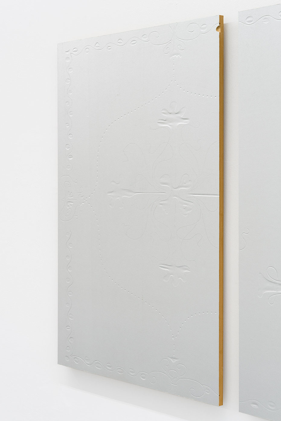 Something New - Silver 01, 2024, cotton on board, 46 x 31 x 1 1/2 in. (116.8 x 78.7 x 3.8 cm.)