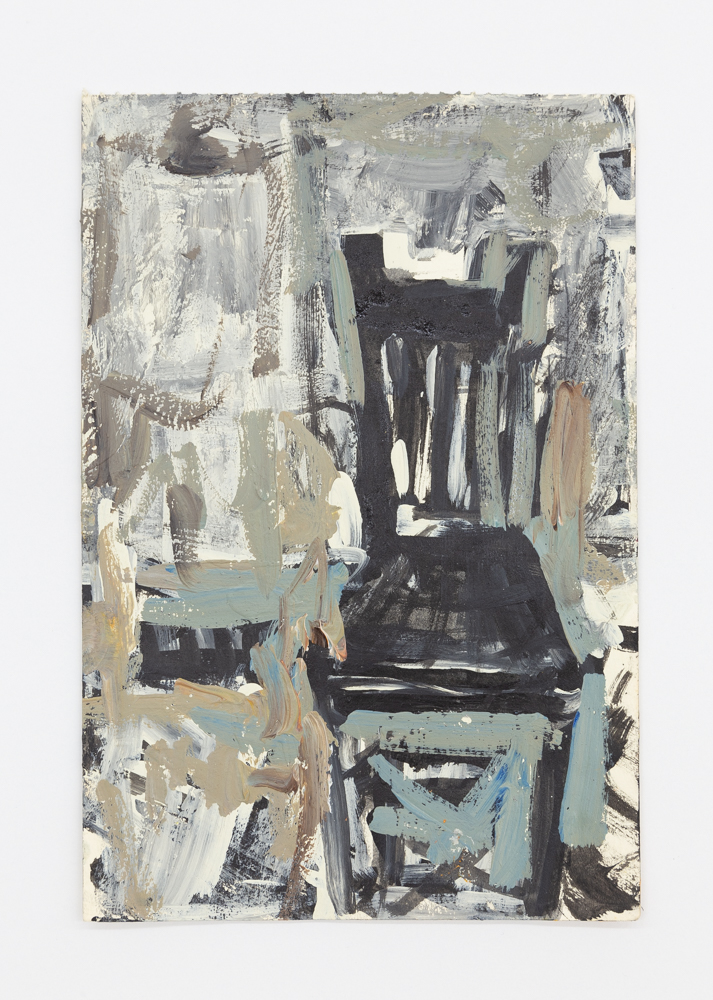 Cay Bahnmiller, Untitled (Chair), n.d. acrylic, pastel on paper, 8.125 x 5.5 inches