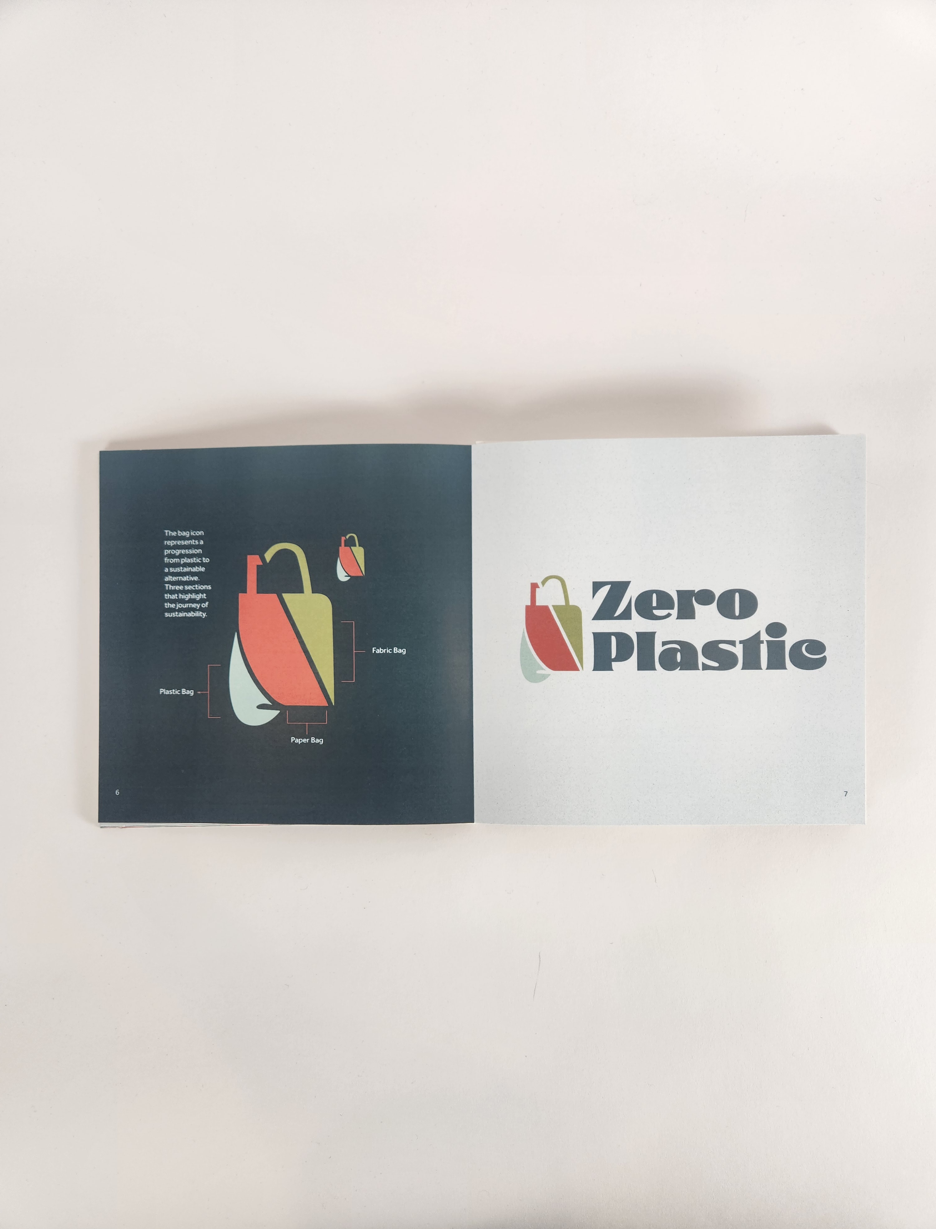 Zero Plastic Brand Guide SpreadRecycled Paper, 2023, 8.5&rdquo; x 8.5&rdquo;