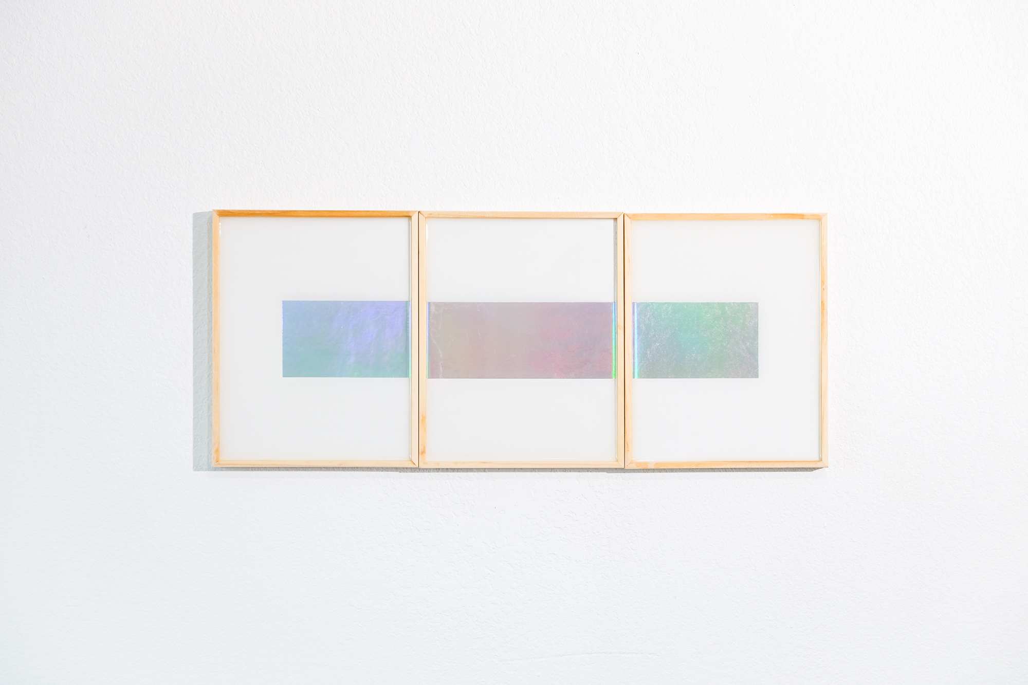 Line Study (Hologram), 2019, Tape and resin on wood panel, 10 x 24 in