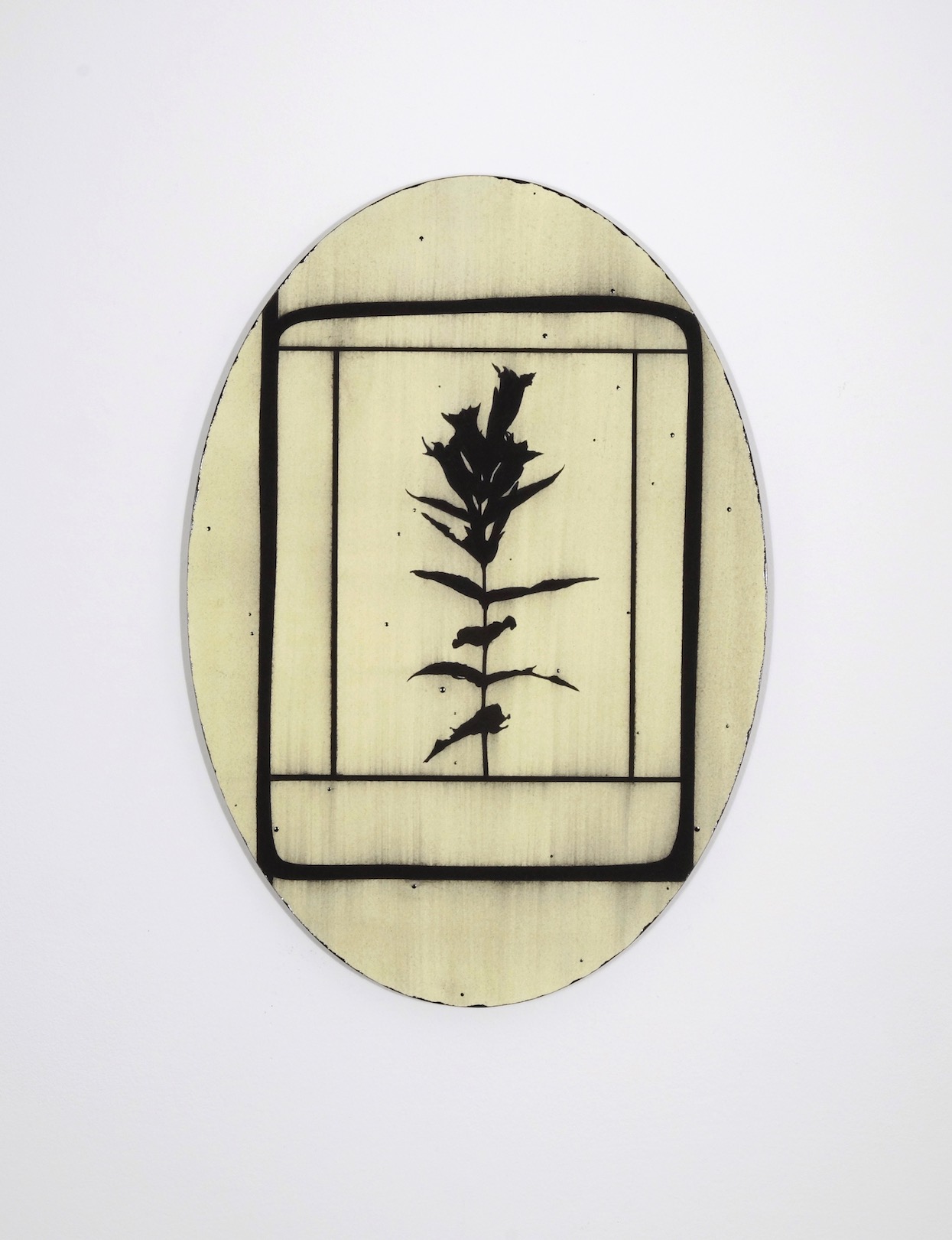 Untitled 2017, acrylic and alkyd on paper/aluminium, 44.5 x 31 cm