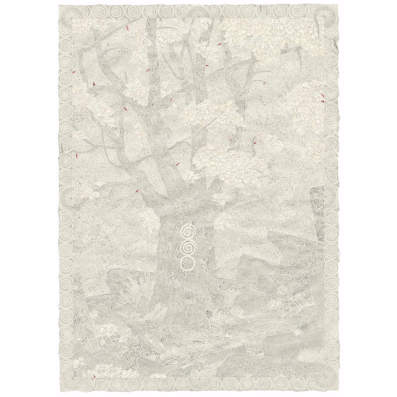 Fabrice Souvereyns Not erased, Untitled, 2024 Crayon et collage sur papier 62 x 44.5 cm Courtesy de l'artiste et de Hopstreet Gallery