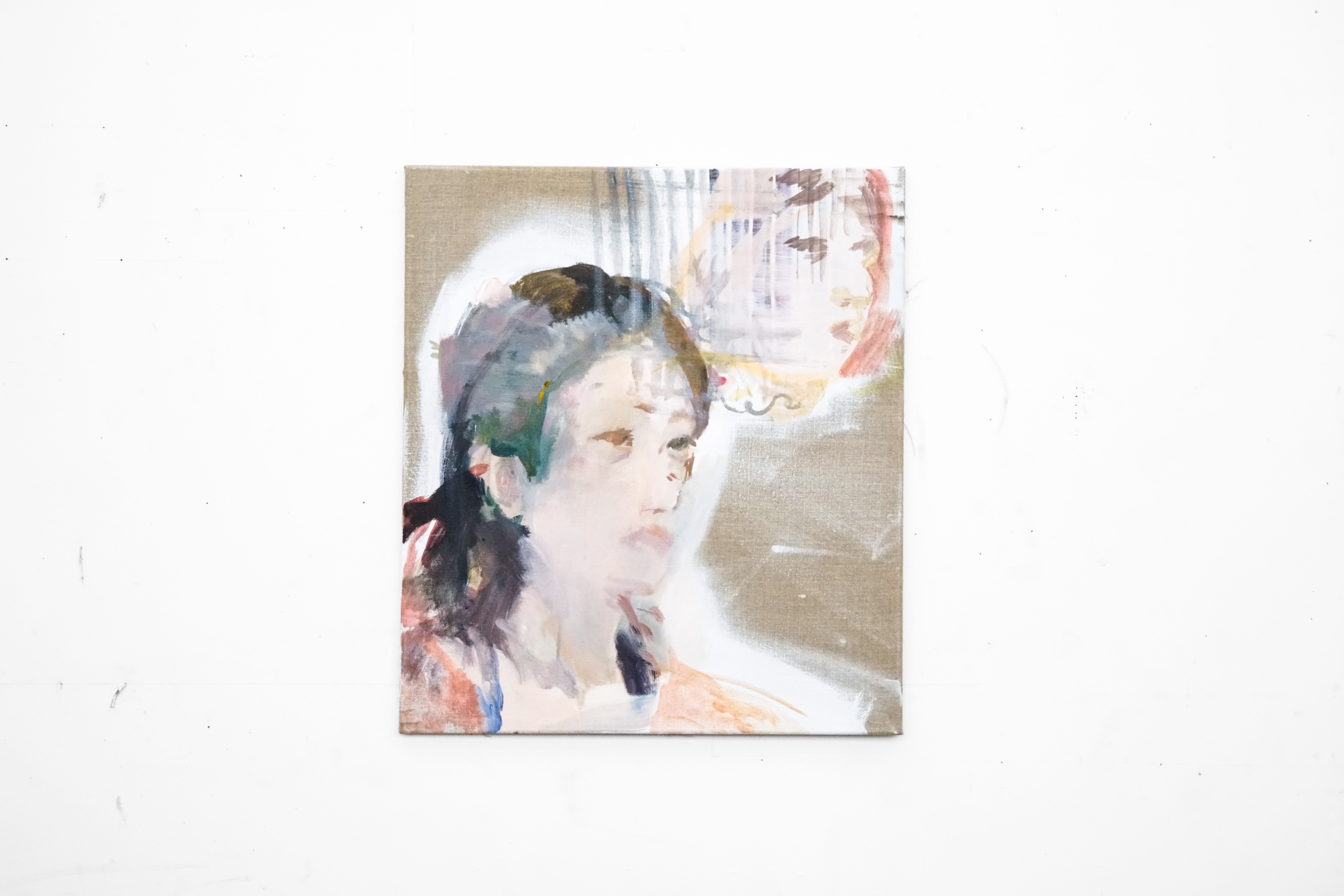 self portrait, water soluble oil paint on canvas, 61 cm x 54 cm