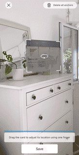 Saving the location of the card in the physical space, makes the "ghost" card permanent.