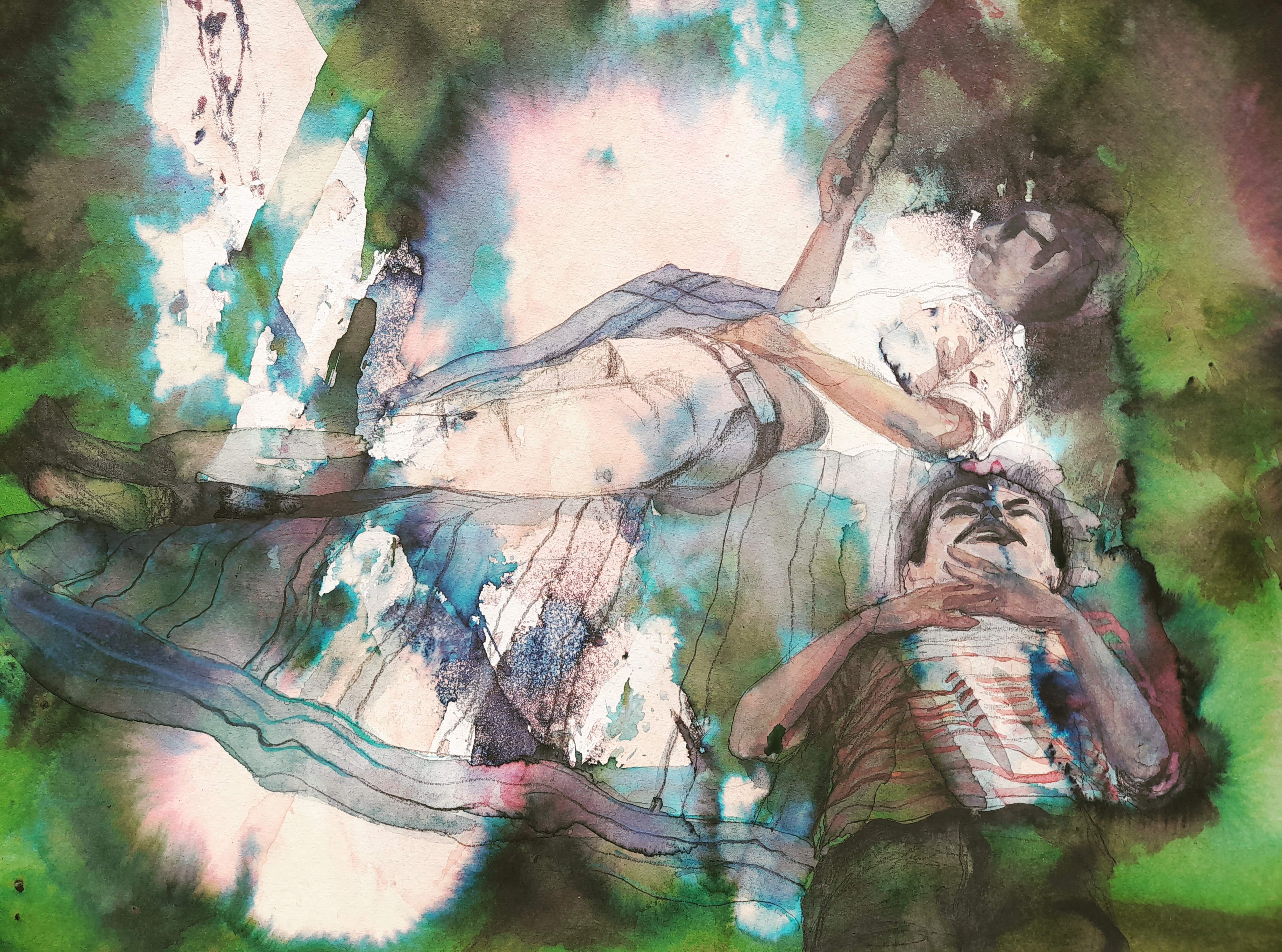 Encore une sieste, 2022, 30x40 cm, techniques mixtes