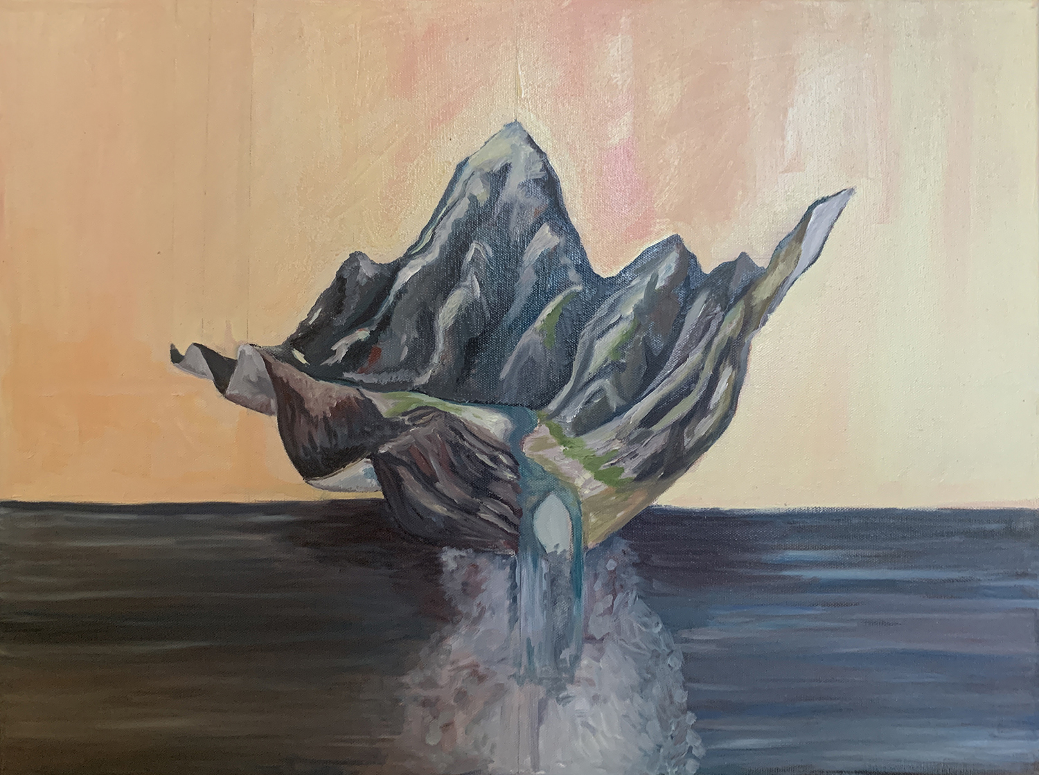 Google Earth, oil on canvas, 20 x 16", 2017.