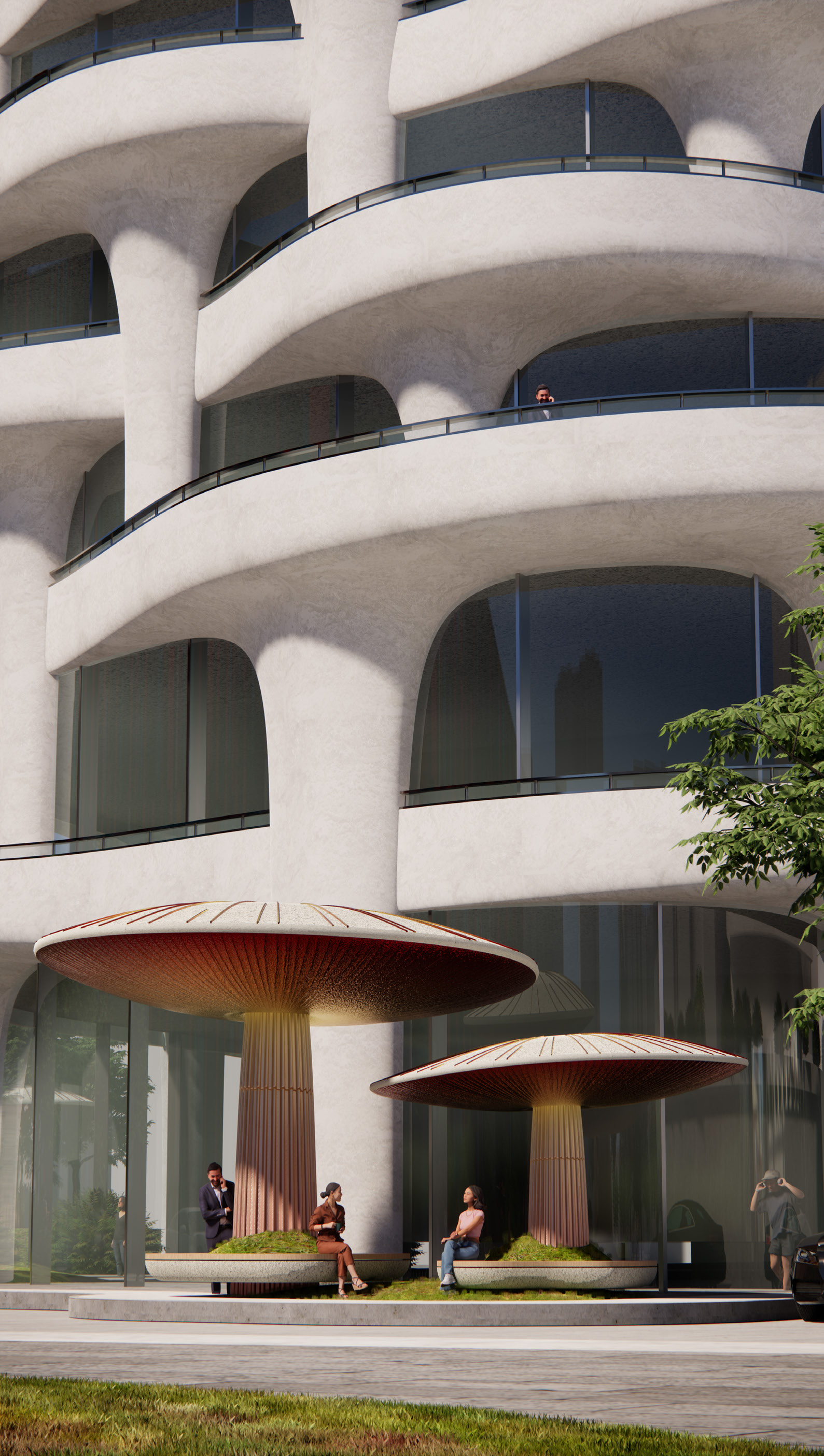 Rendering Concept Design Street Closeup View