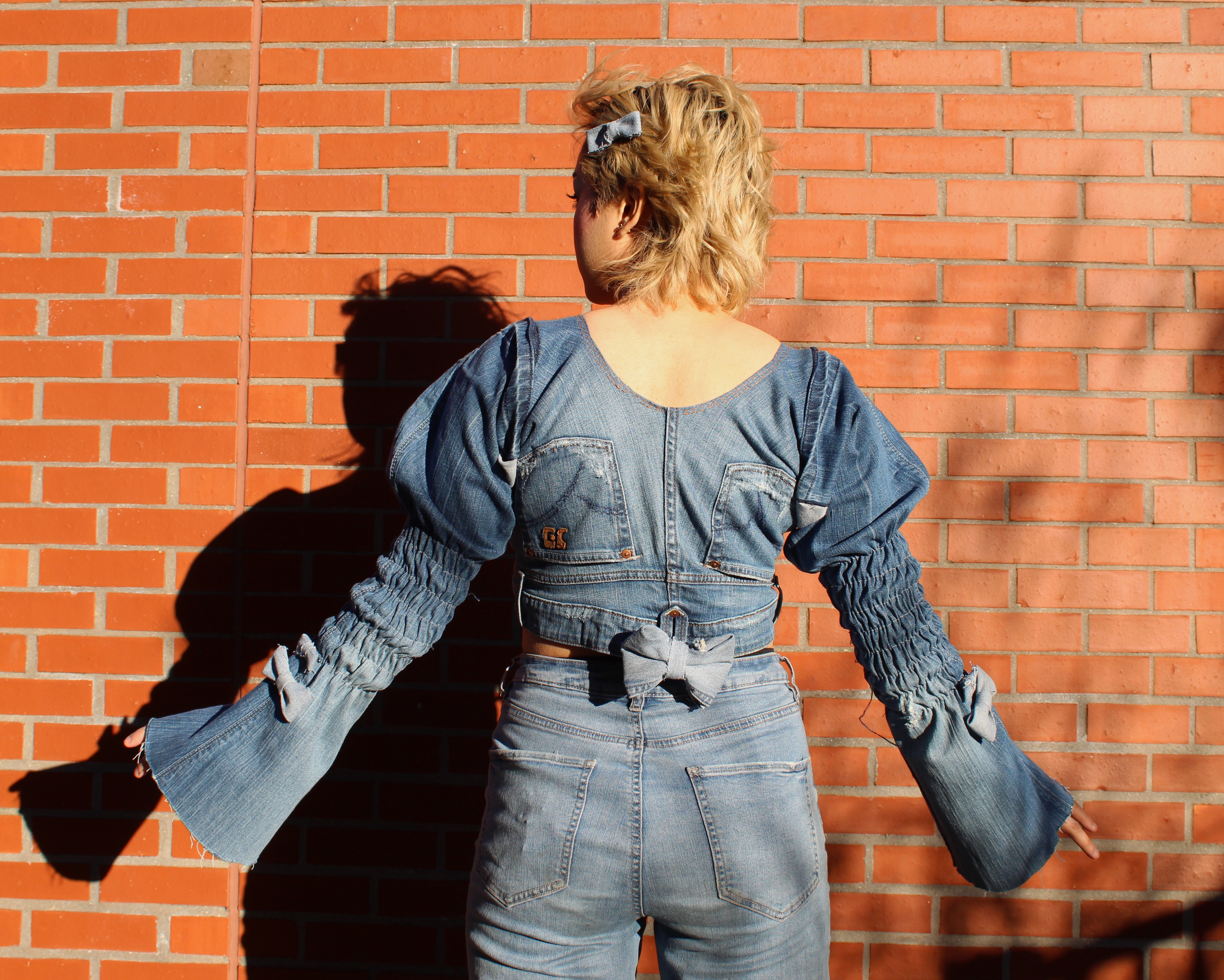 Upcycled Rococo jeans top (2021) back