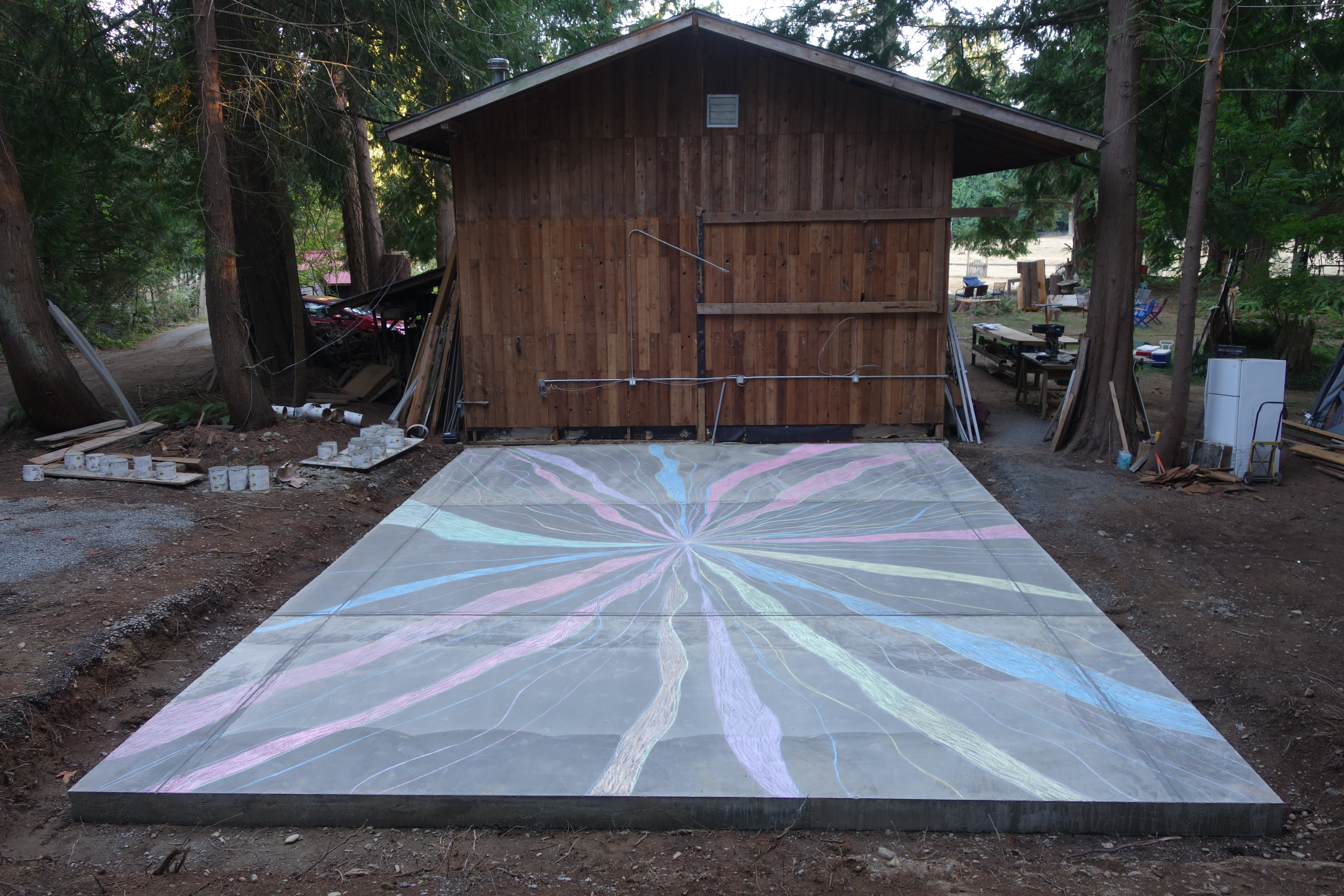 Untitled, chalk on cement, 2021