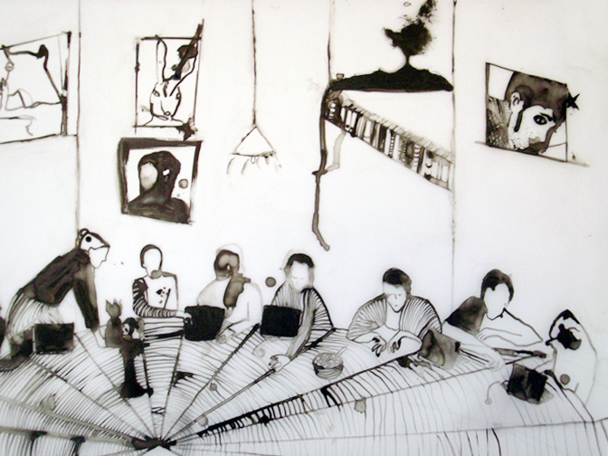 X Committee, Ink on Mylar,18x24”, 2005