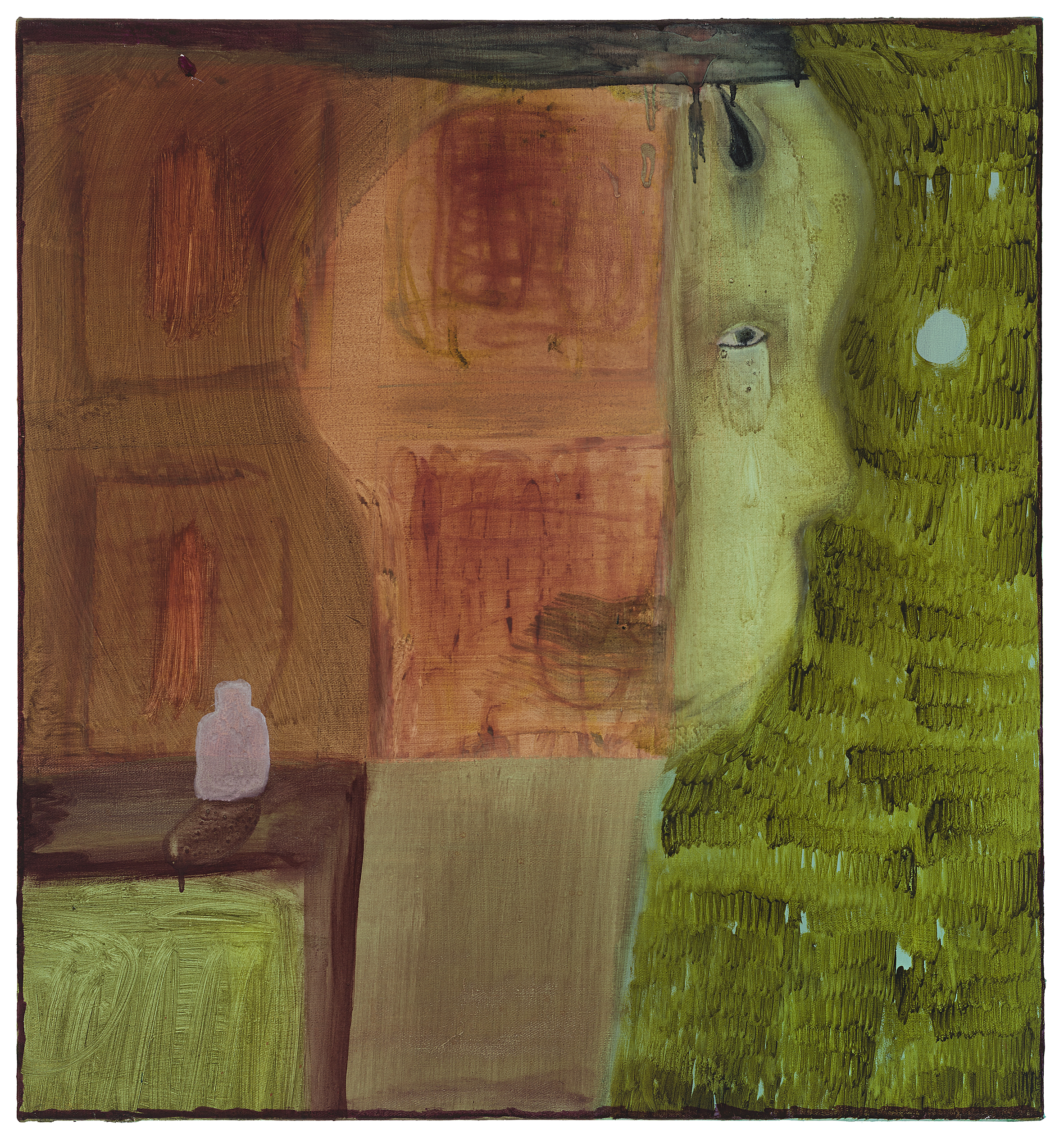 borders & rhythm / 75 x 65 cm / watercolor, acrylic on nettle / Andreas Lech 2021