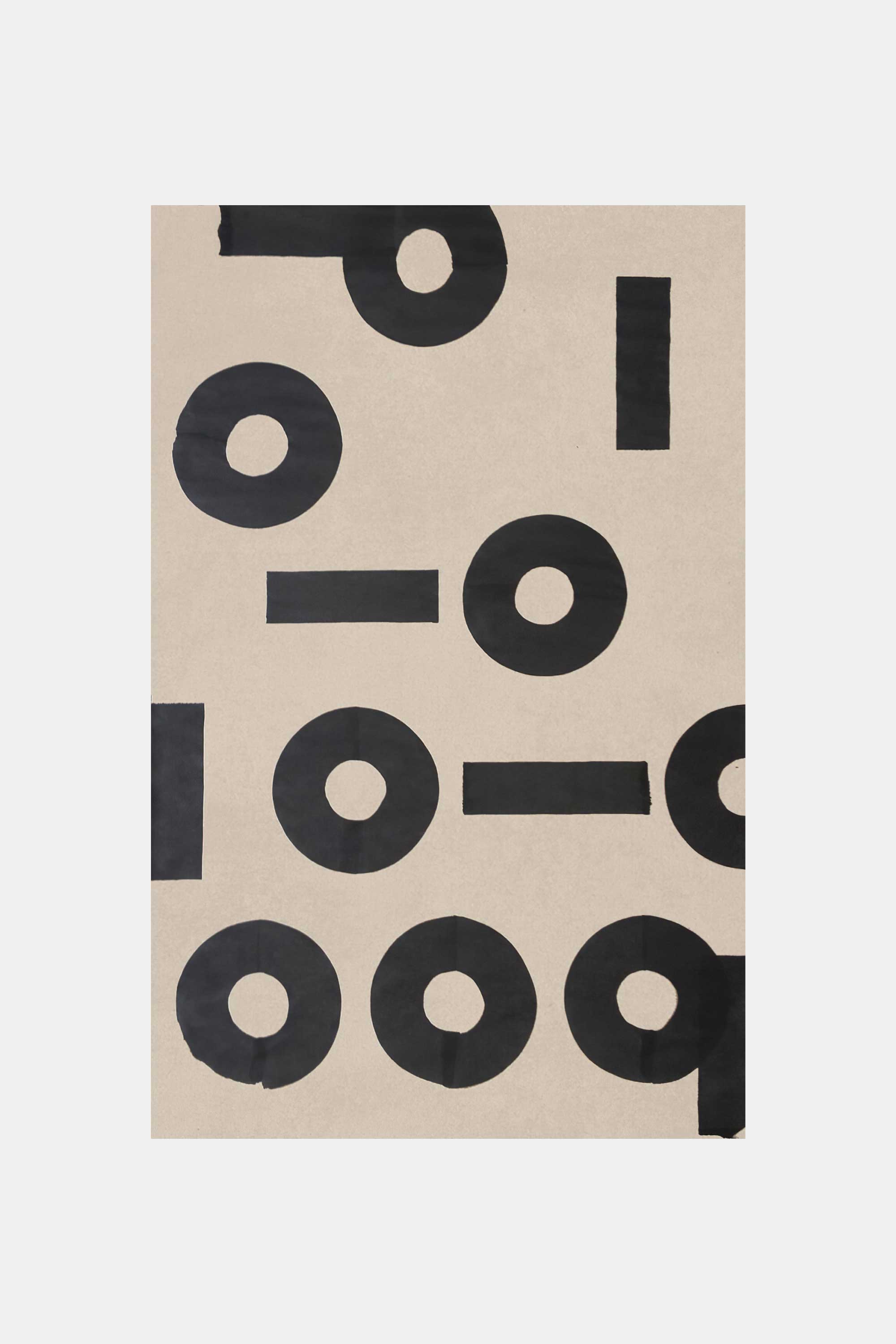 Eight circles and six lines, 2014. Ink on kraft paper, 70&#160;x&#160;110&#160;cm.