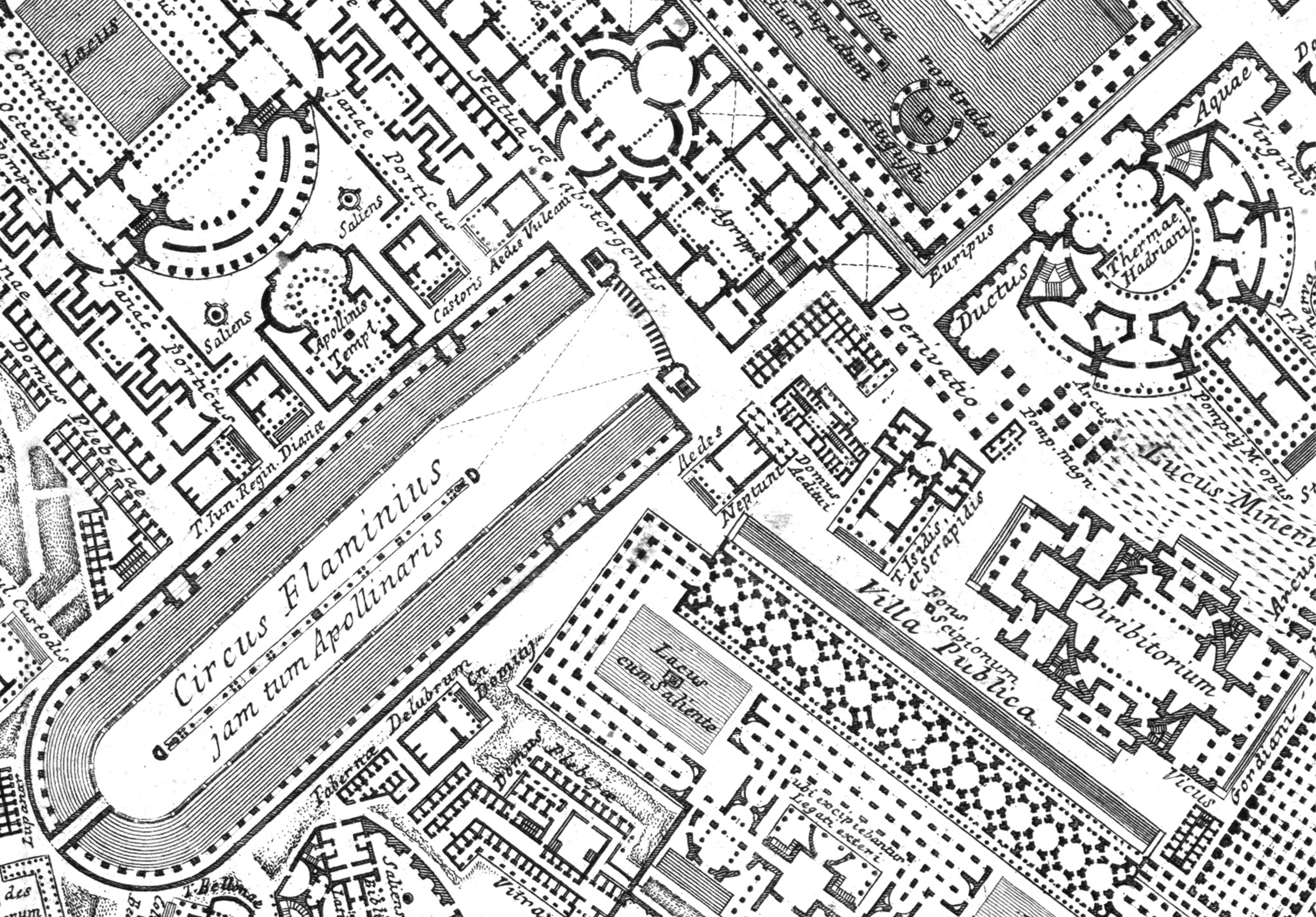 G.B. Piranesi, detail of the Ichnographia Campi Martii, 1762.