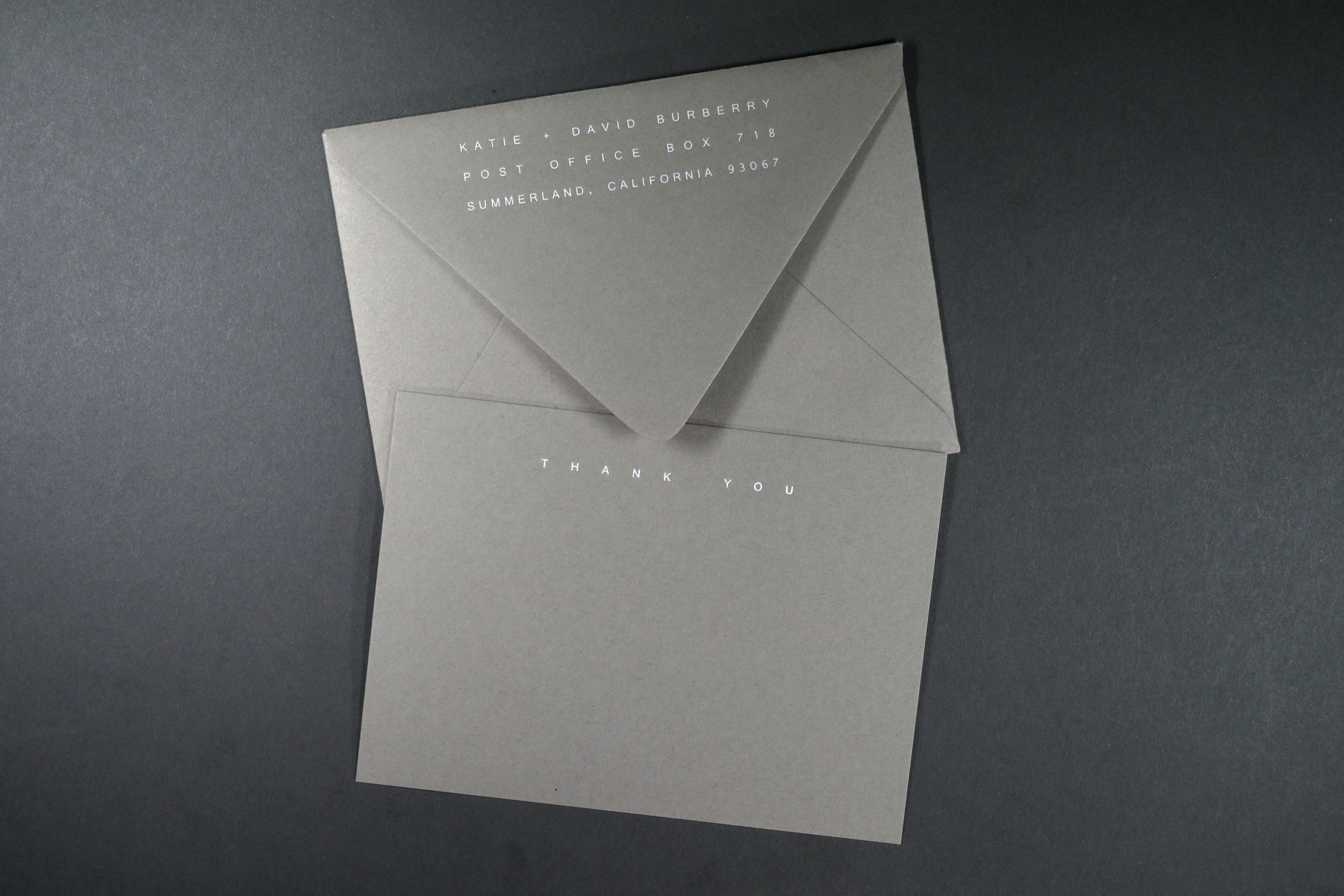 FOIL STAMPINGKatie and David thank you card