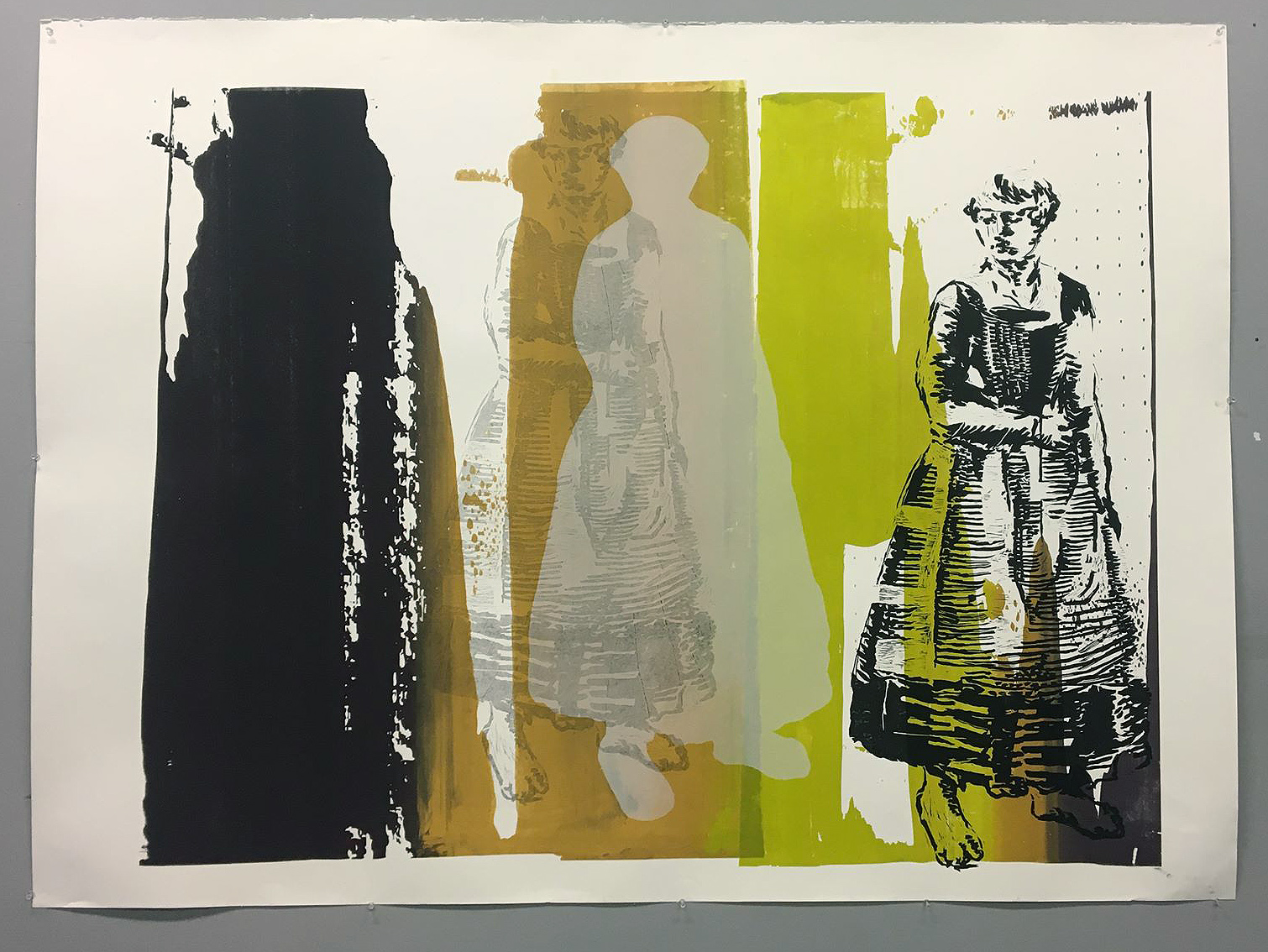 'Anna Juditha has confessed (1689)', screen print and woodcut, 2019