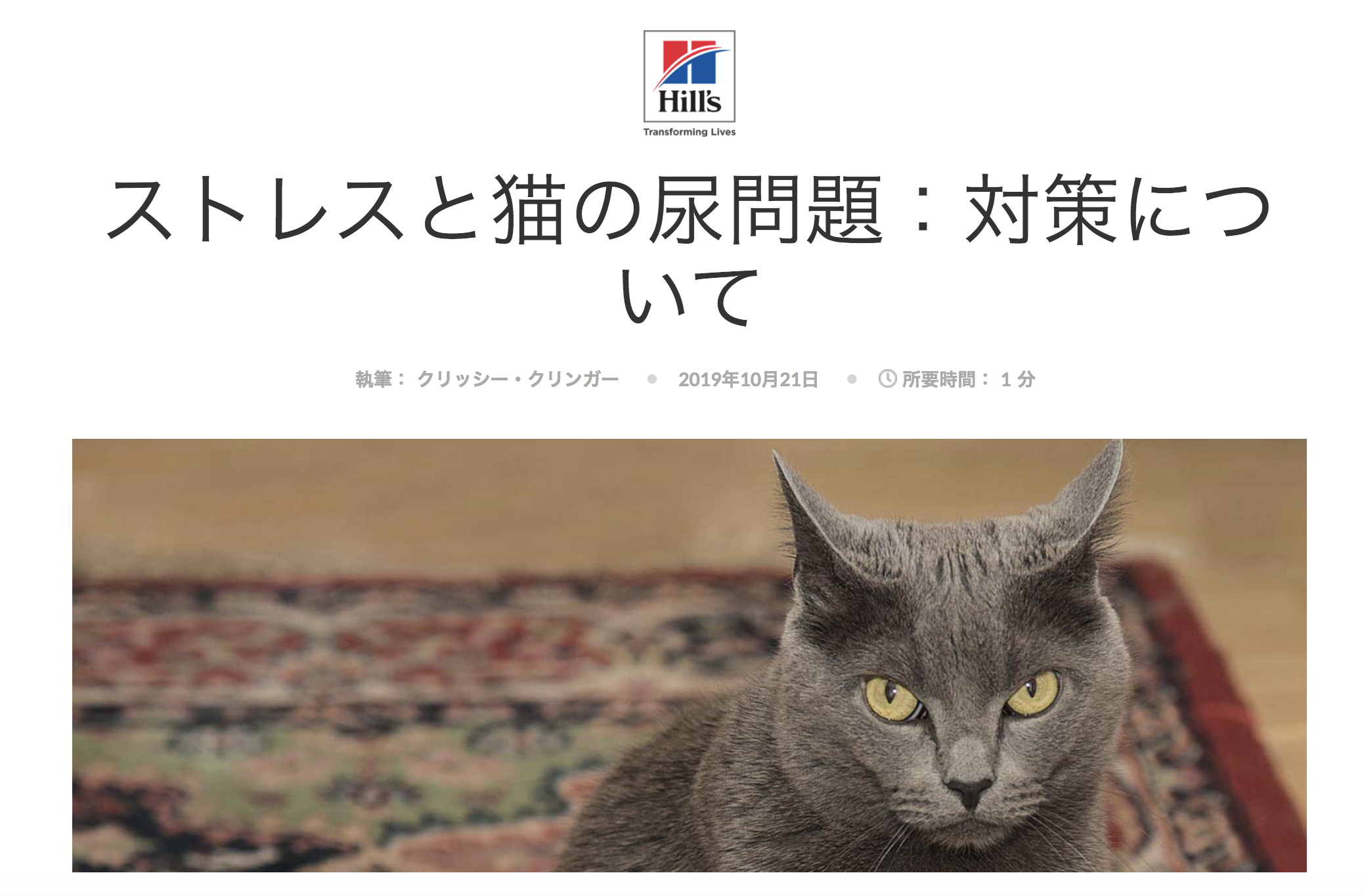 Stress and Feline Urinary Problems: Click to read