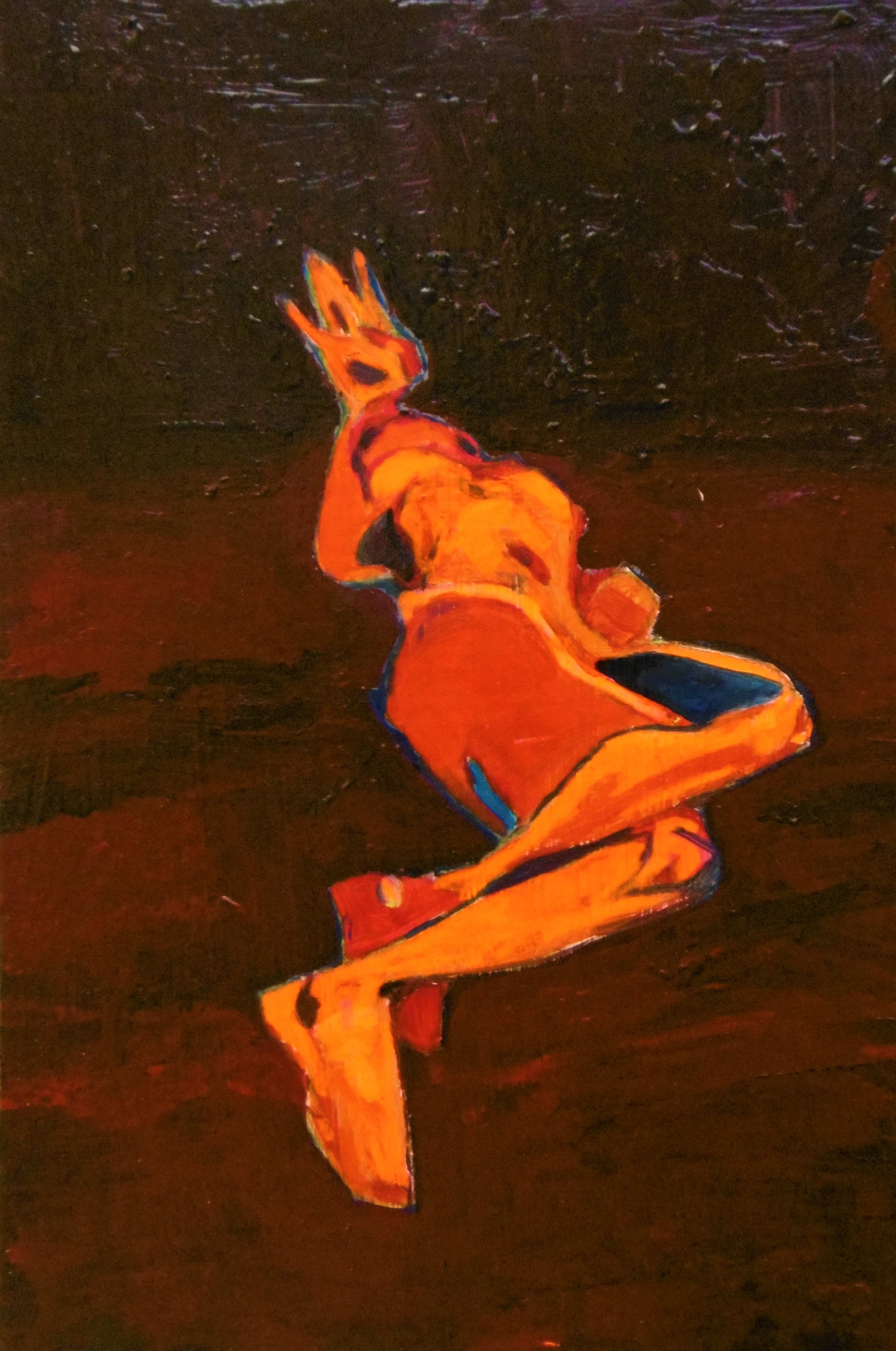 Lying Figure I, oil on board, 13 x 23cm, £200